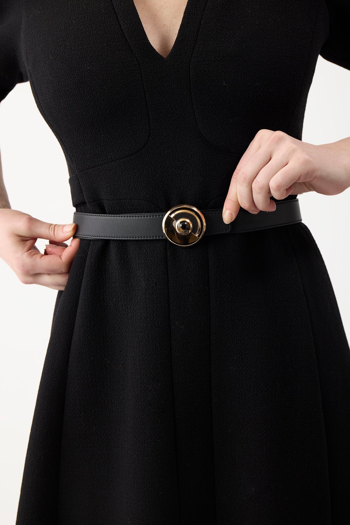 Moya Reversible Small Belt in Black Leather - 2