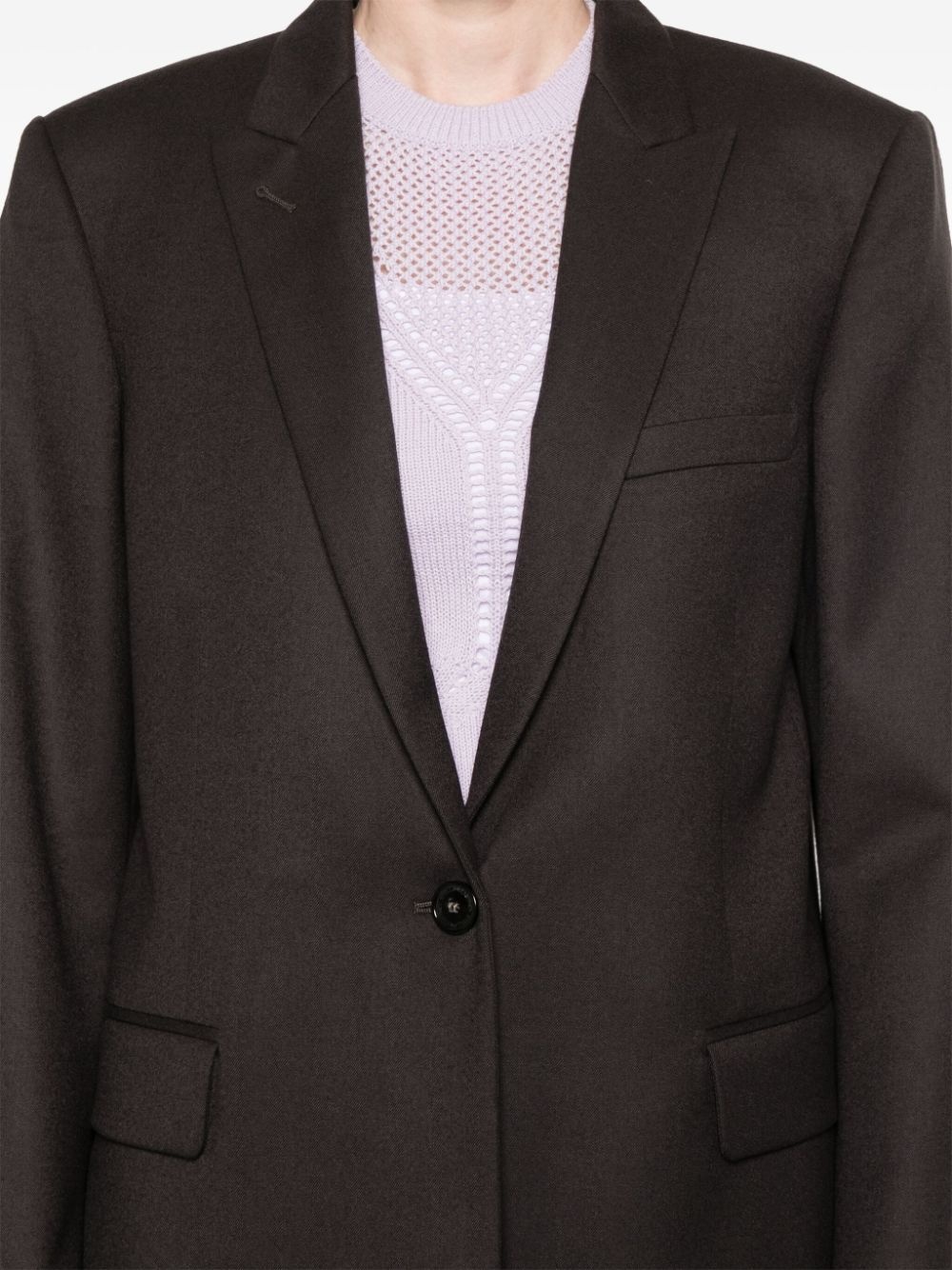 single-breasted wool blazer - 5