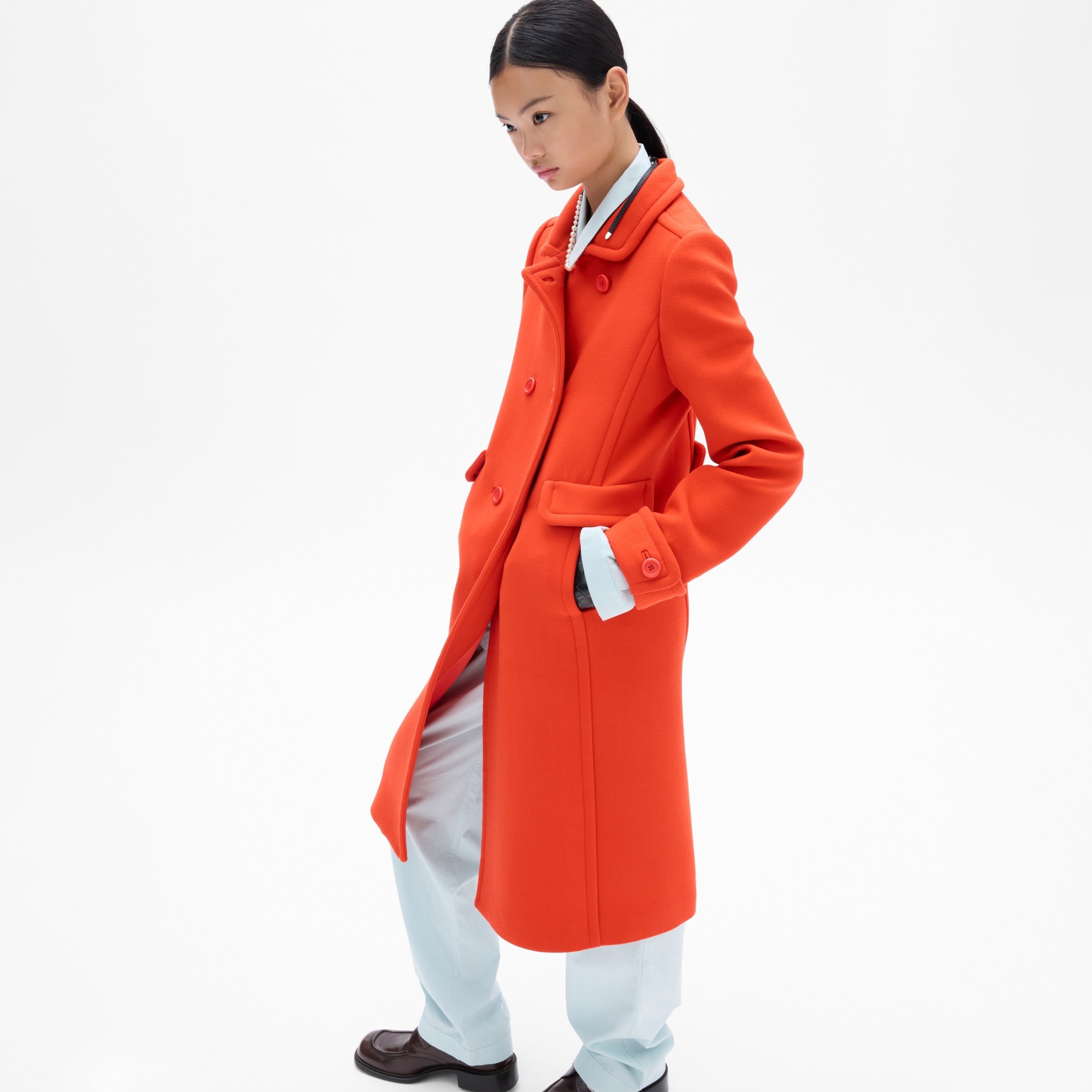 Natté toile double-breasted coat - 6