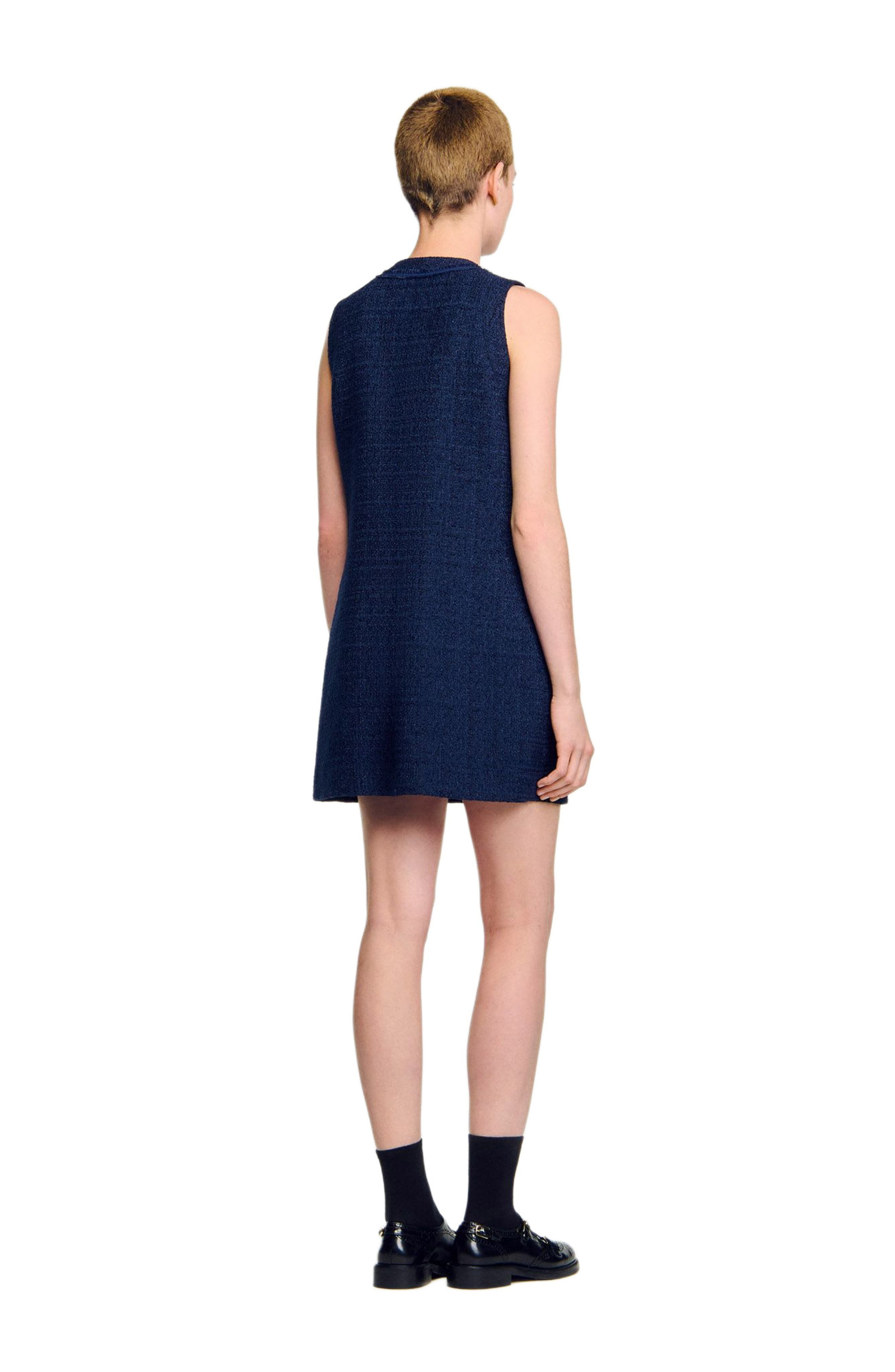 SANDRO Short tweed dress in Navy Blue at Nordstrom - 3