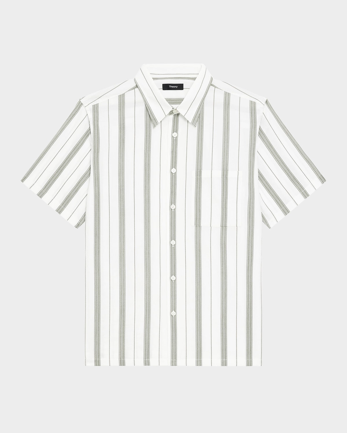 Men's Summer Dobby Stripe Short-Sleeve Shirt - 1