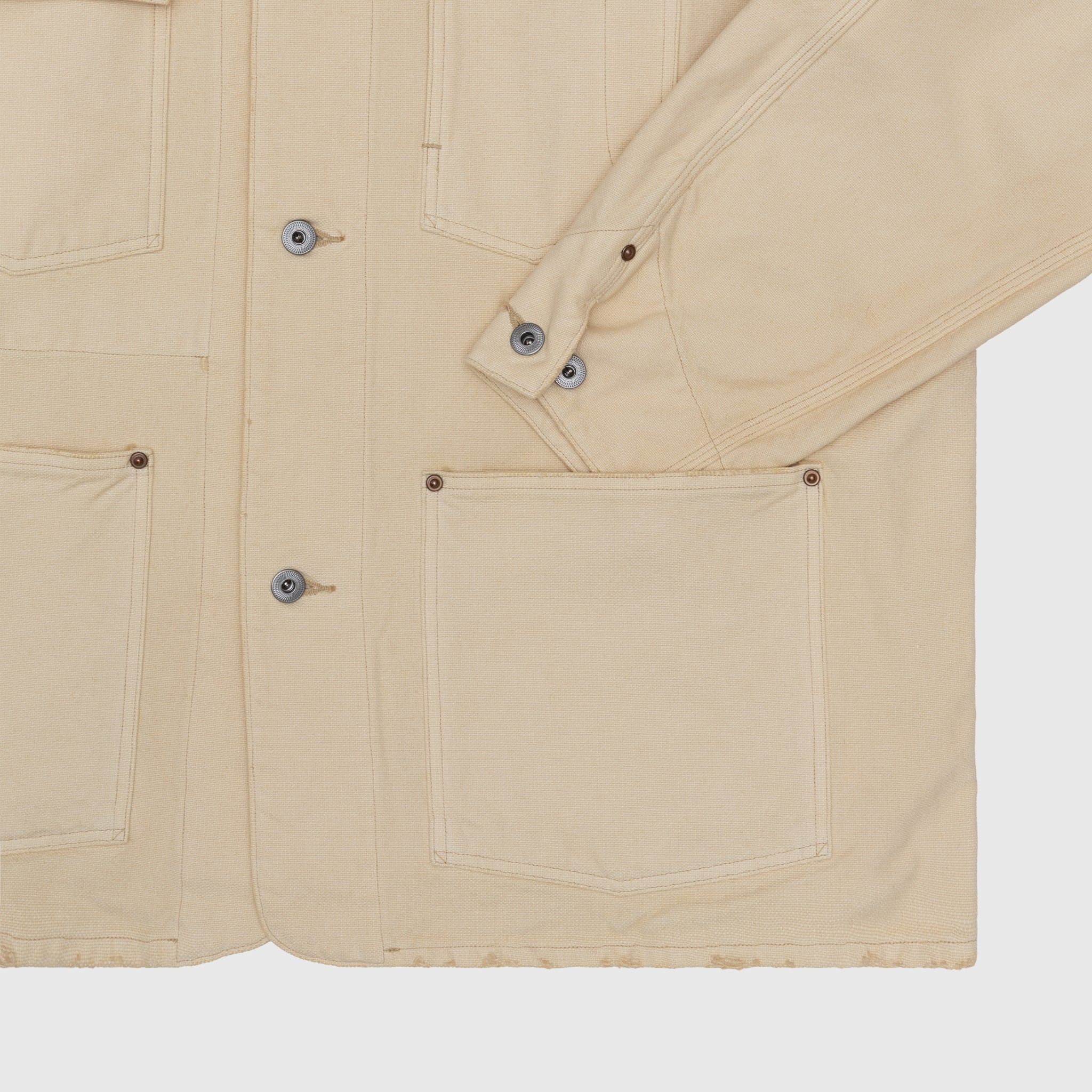 VINTAGE SILK HEMP COVERALL JACKET - 4