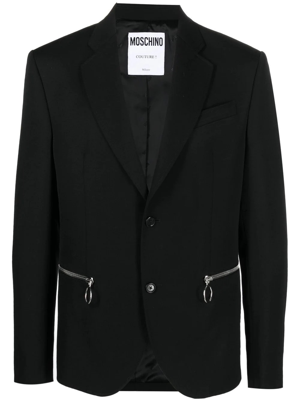 zip-detail single-breasted blazer - 1