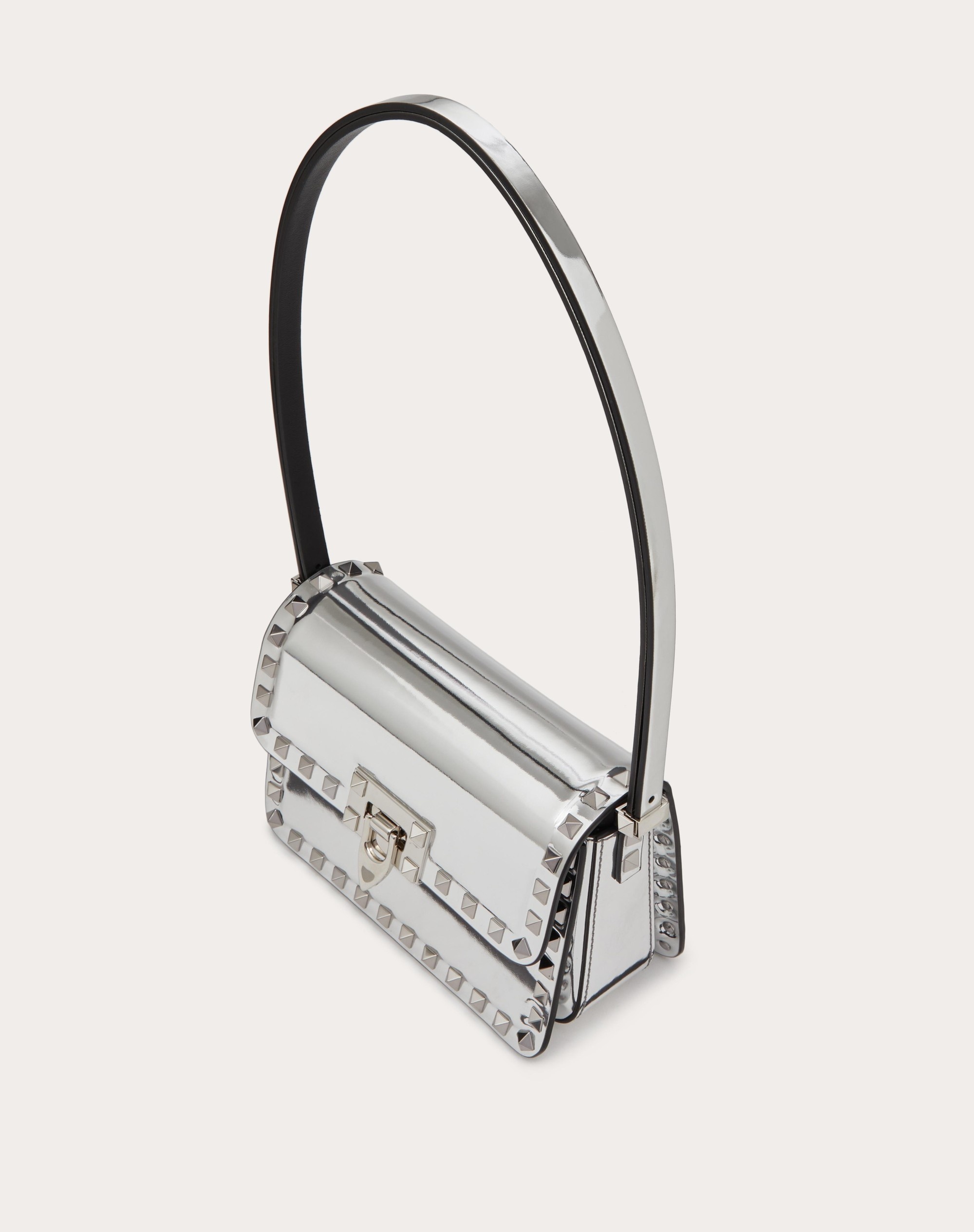 SMALL ROCKSTUD23 MIRROR-EFFECT CALFSKIN SHOULDER BAG - 6