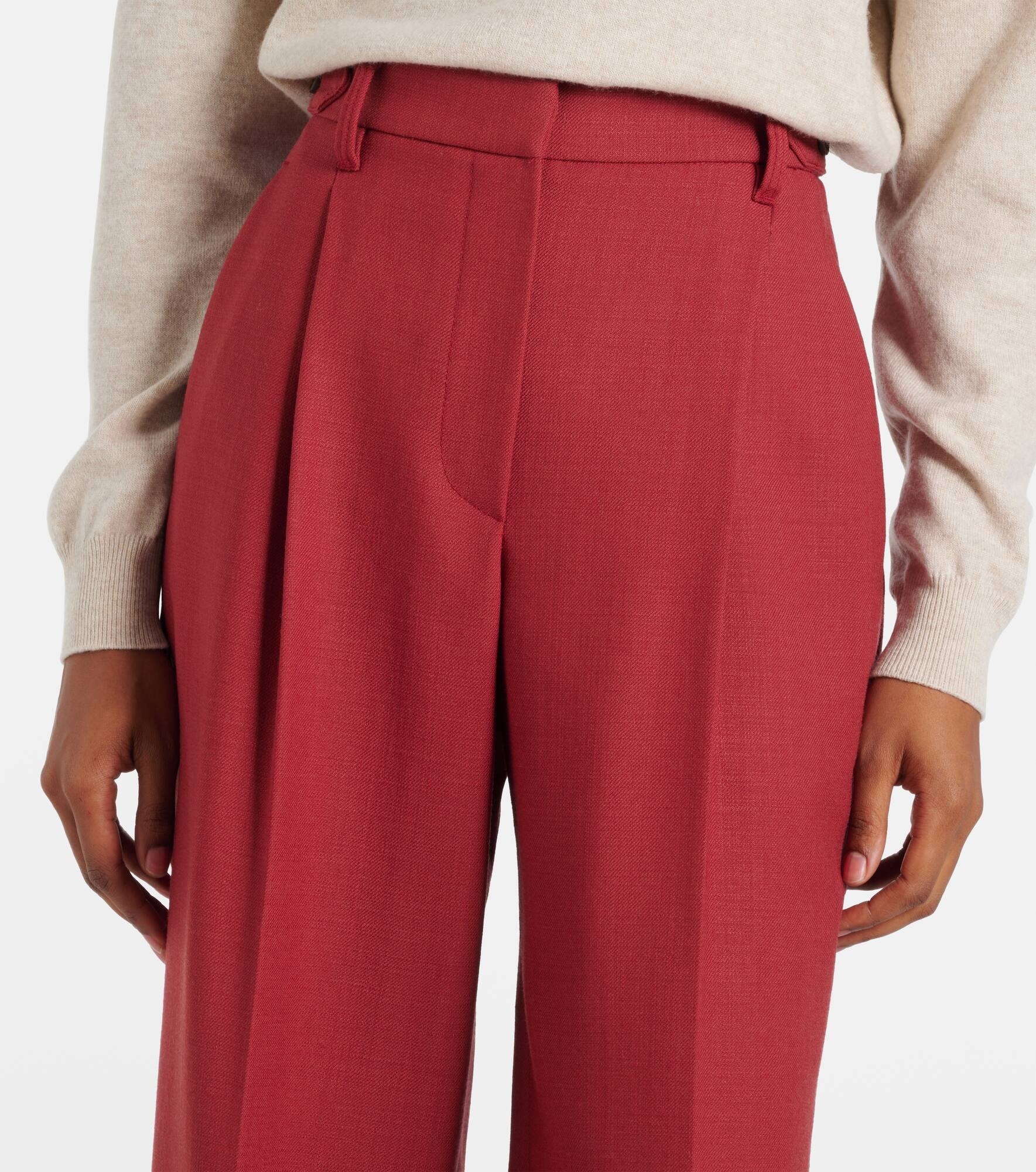 High-rise wool straight pants - 4