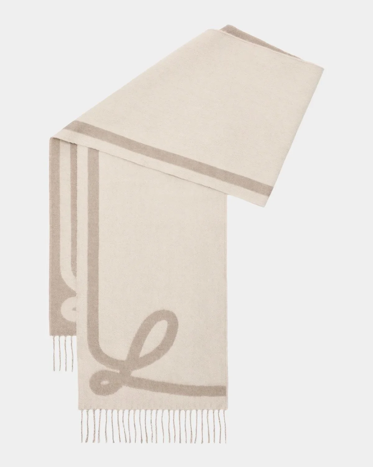 Men's Logo Wool-Cashmere Jacquard Scarf - 1
