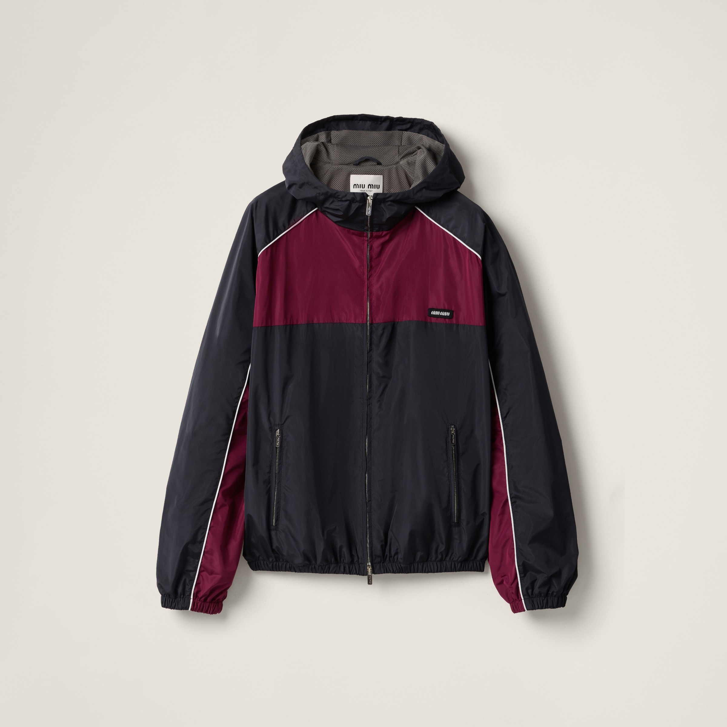 Miu Miu Technical silk zipper blouson jacket | REVERSIBLE
