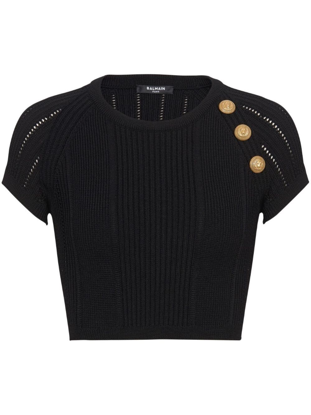 3-button fine knit top - 1