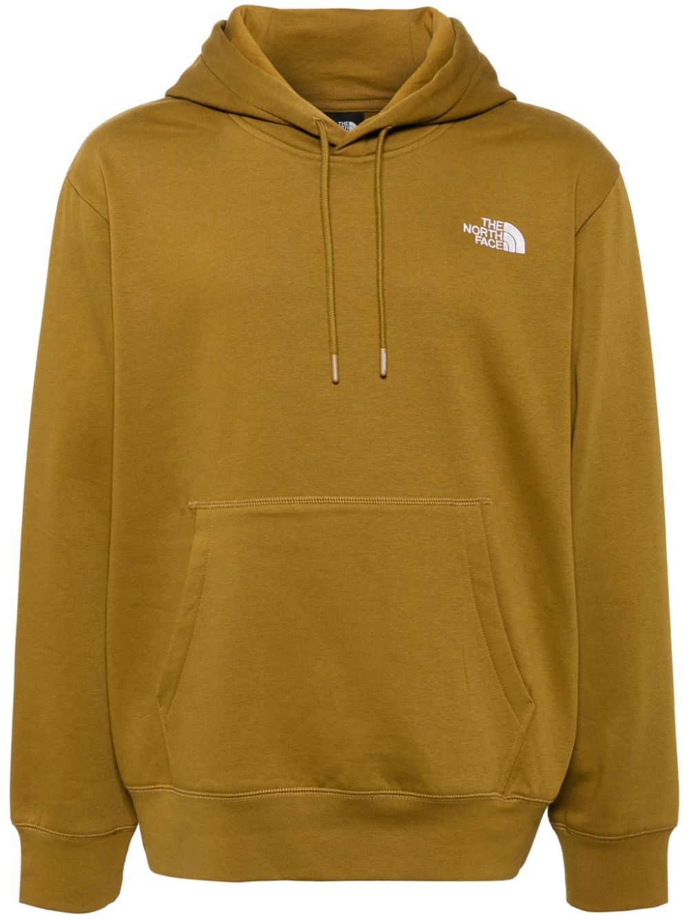 logo-embroidered drawstring hoodie - 1