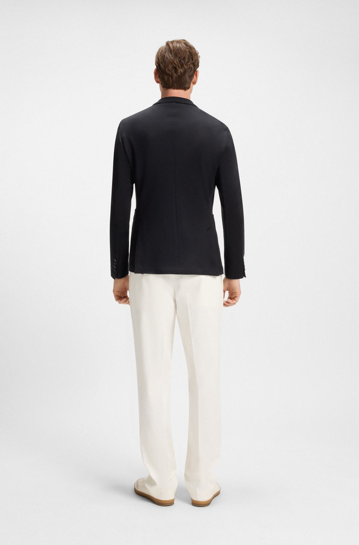 BECKHAM X BOSS BLAZER IN A MELANGE COTTON BLEND - 5