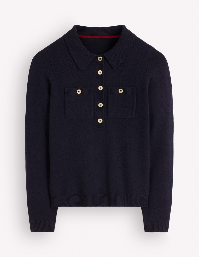 Marianne Merino Wool Sweater-Navy - 1