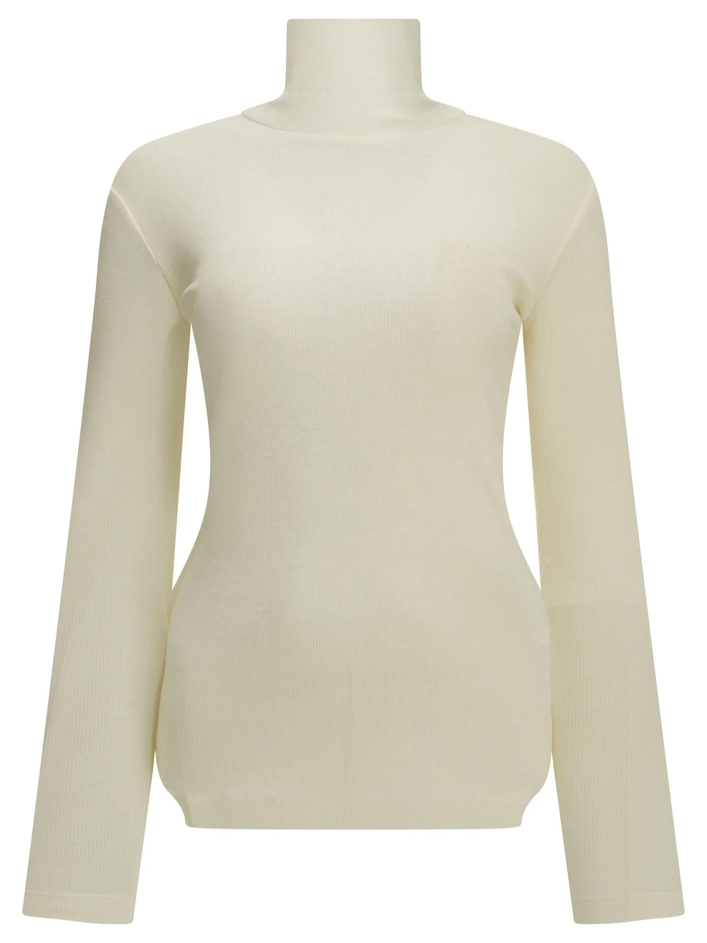 Max Mara Wool Jersey Turtleneck Sweater White - 1