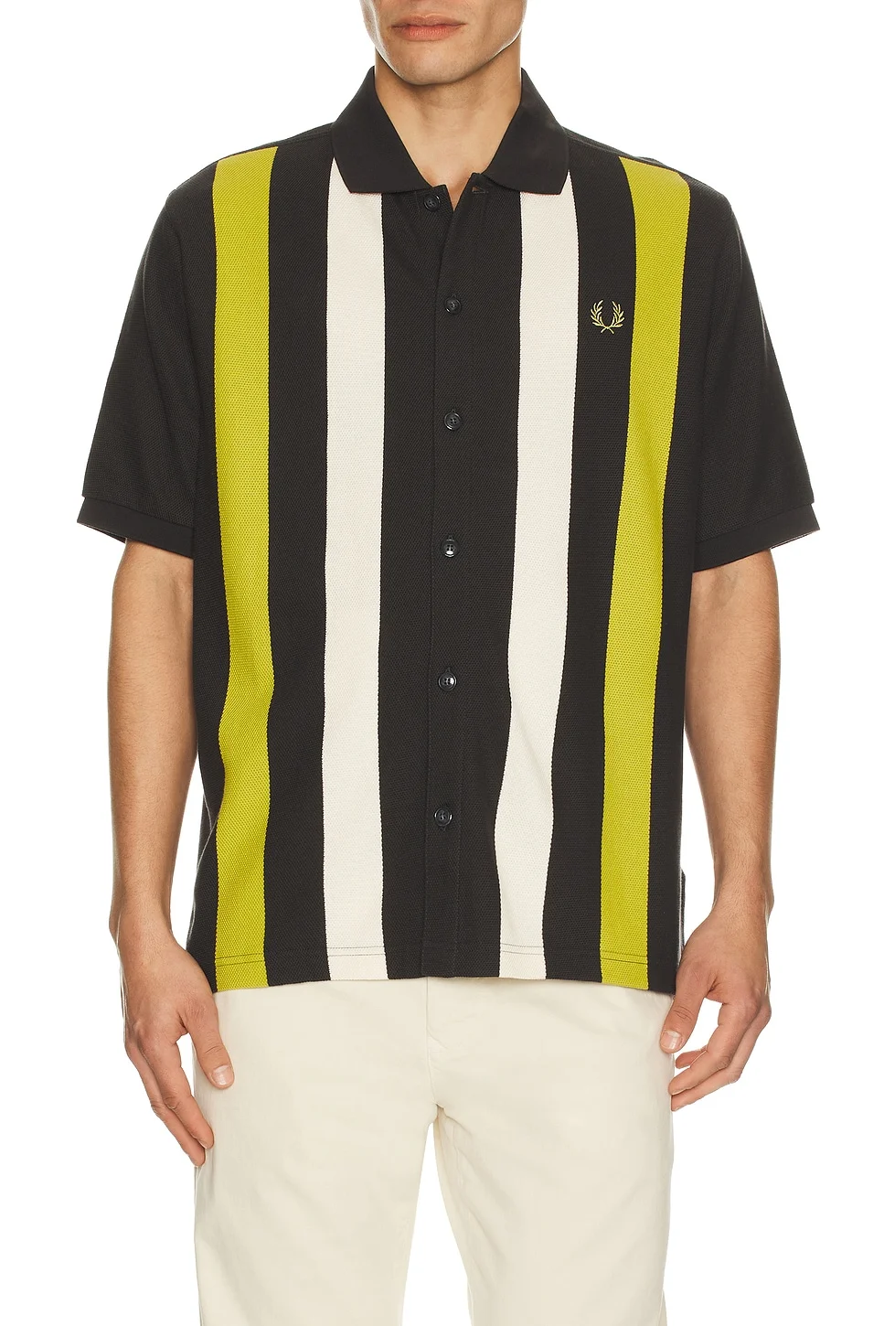 Vertical Stripe Knitted Shirt - 1