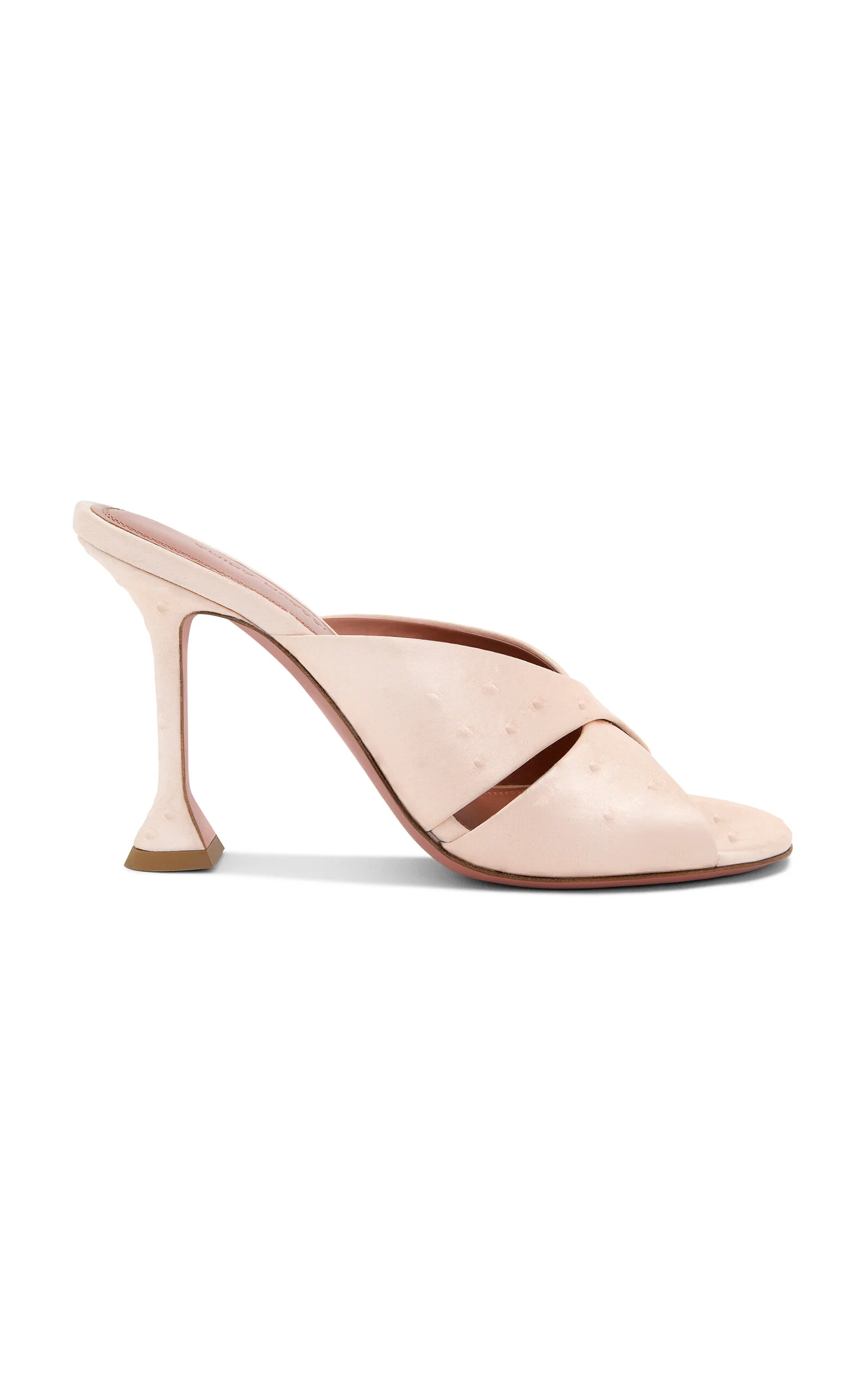 Salma Ostrich-Effect Satin Sandals pink - 1