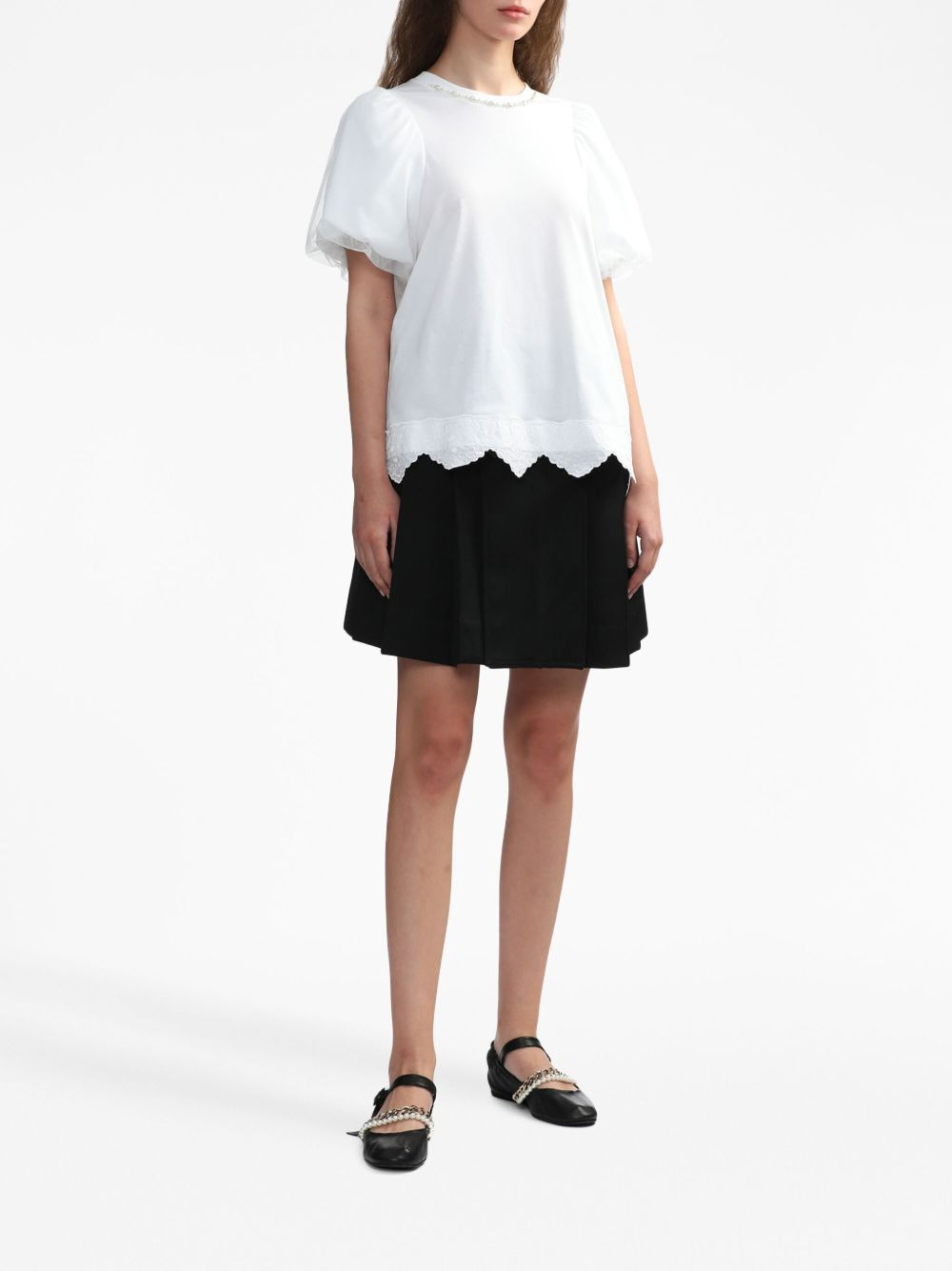 pearl-embellished cotton T-shirt - 2