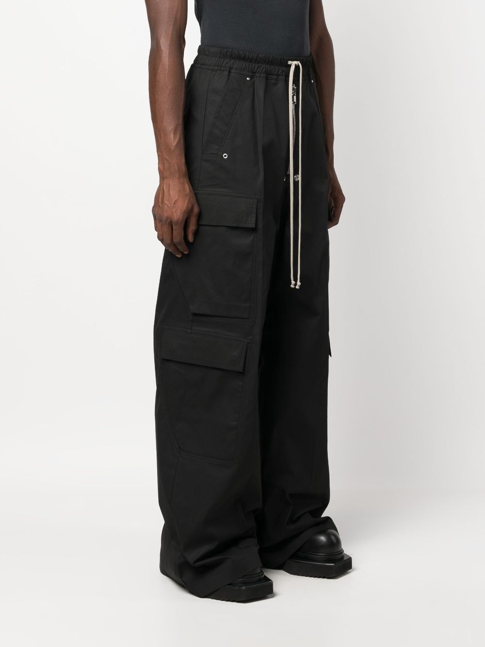 drawstring wide-leg trousers - 3