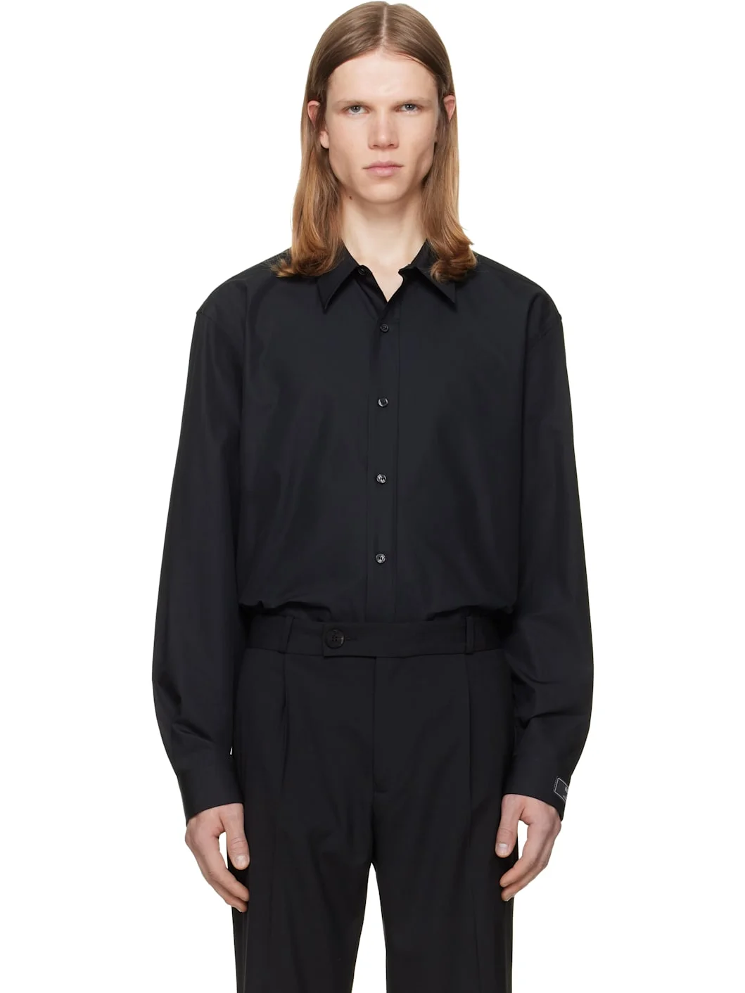 Black 'Balmain Paris' Cotton Poplin Shirt - 1