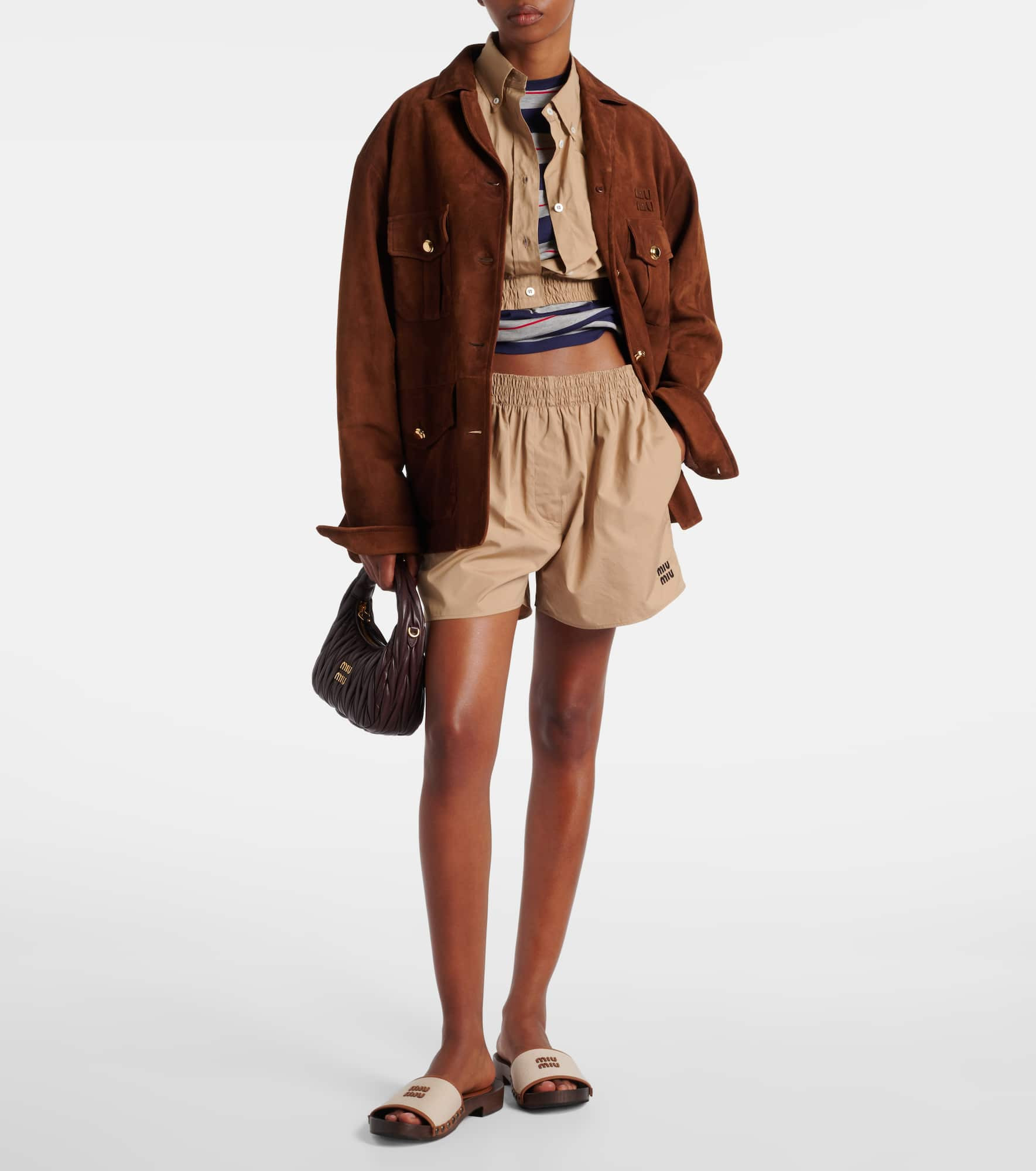 Logo cotton poplin shorts - 2