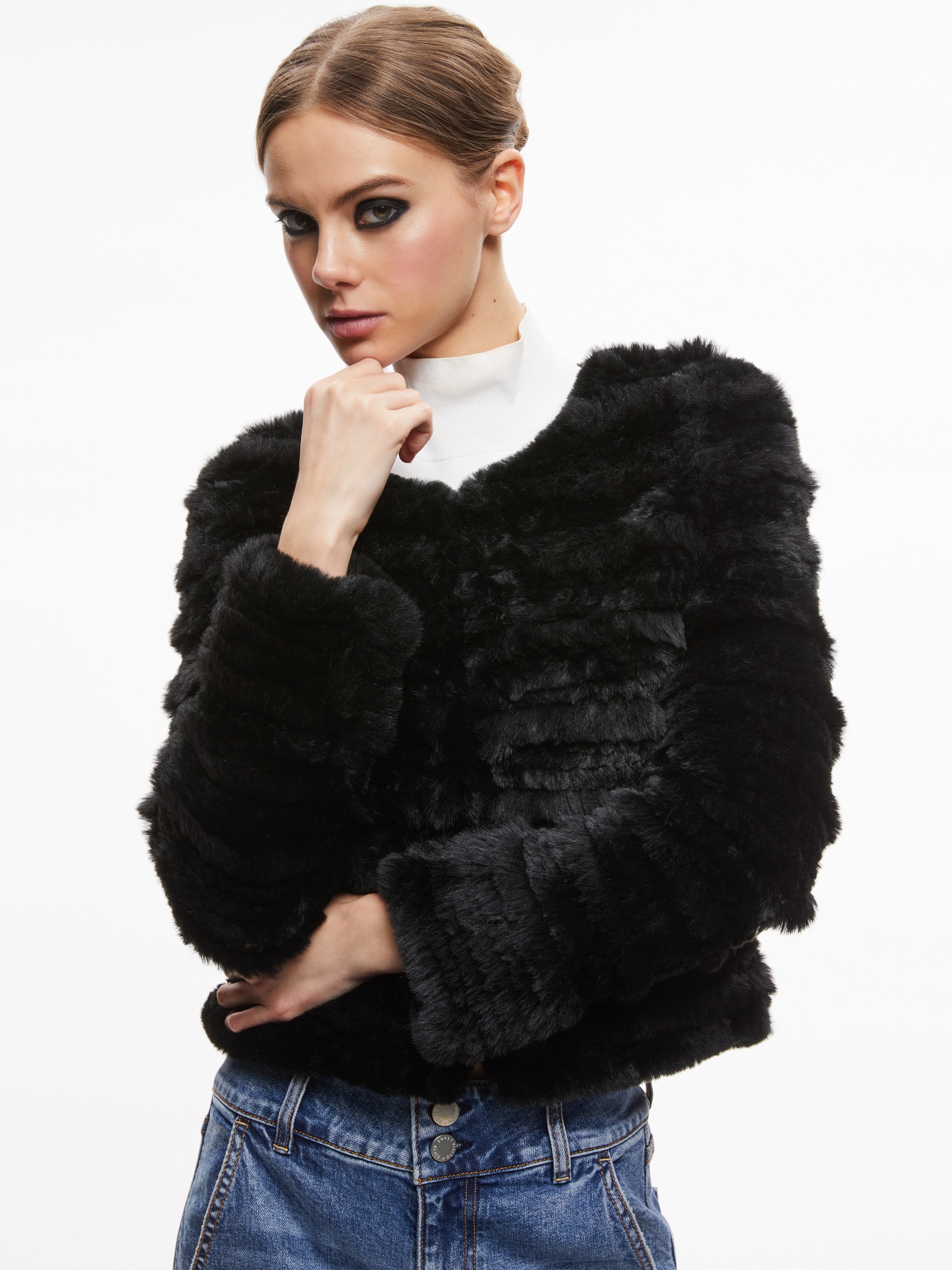 FAWN FAUX FUR TEXTURED JACKET - 2