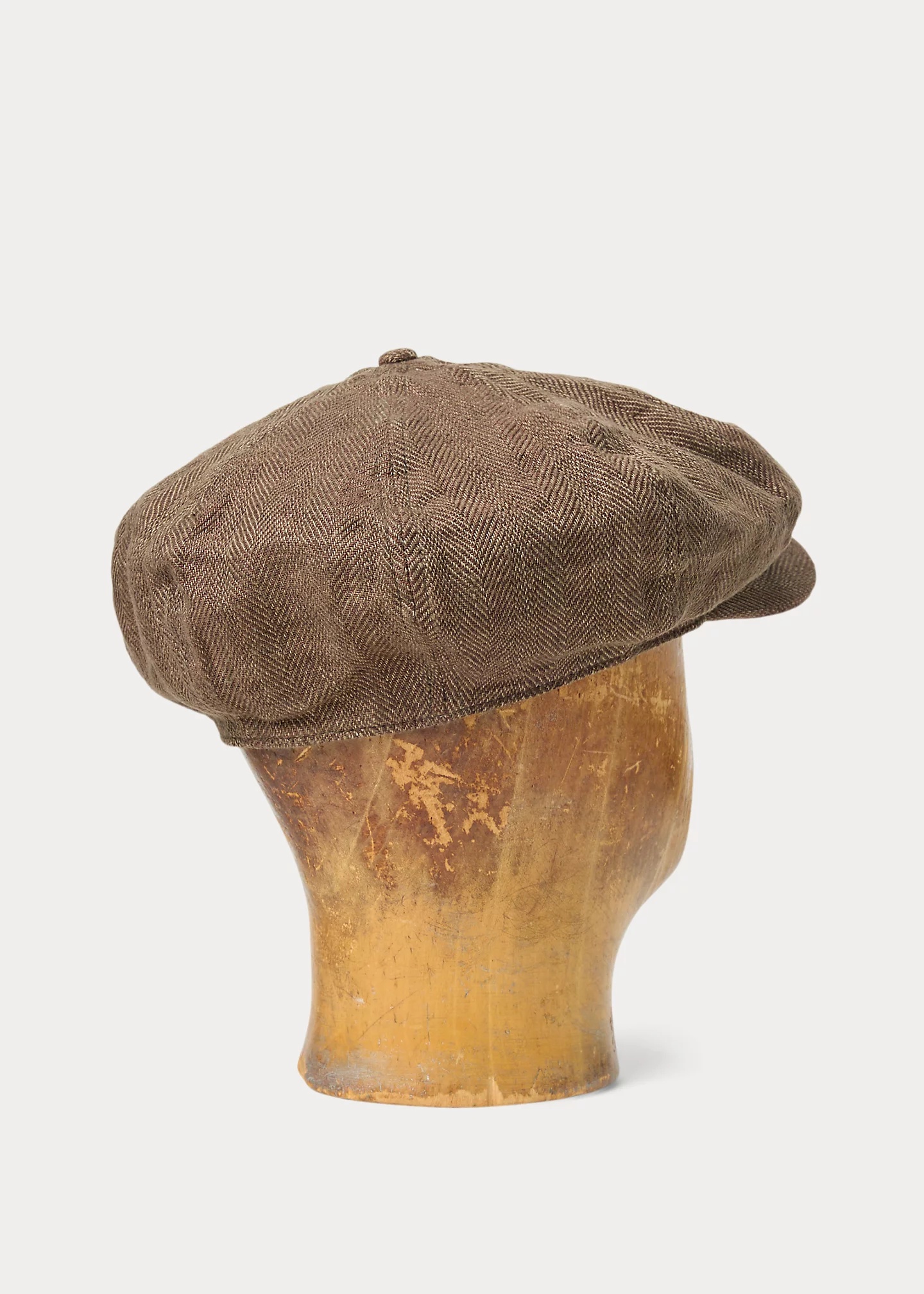 Linen Herringbone Newsboy Cap - 2