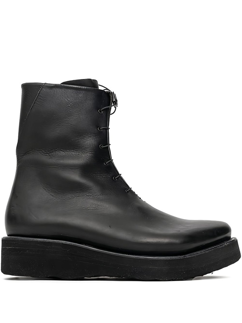lace-up side-zip biker boots 1
