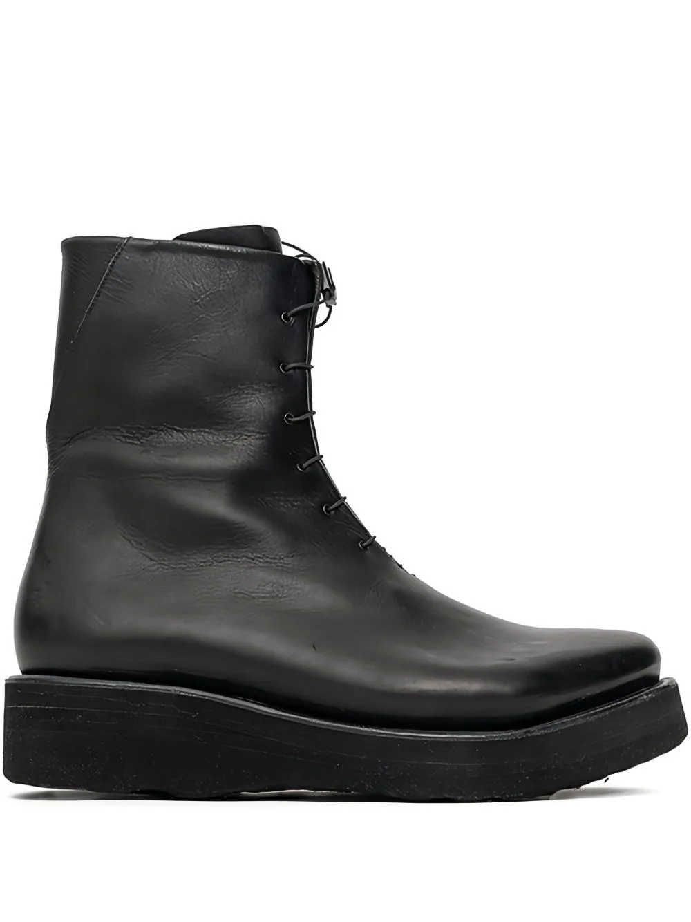 lace-up side-zip biker boots - 1