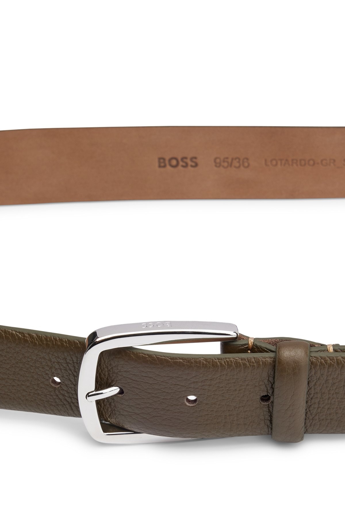 LEATHER BELT WITH CONTRAST STITCH DETAILING - 5
