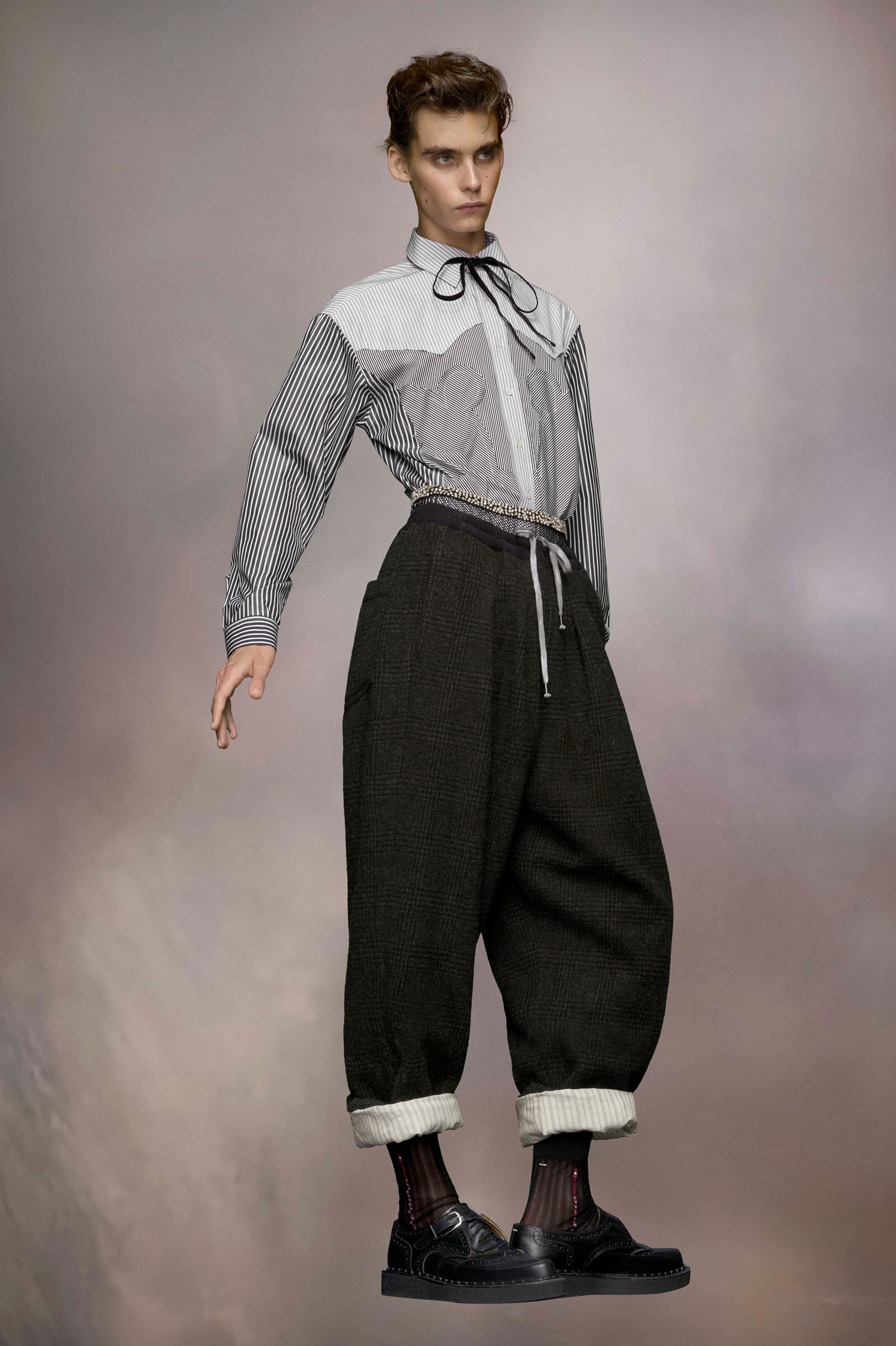 Yoke stripe cotton shirt - 3
