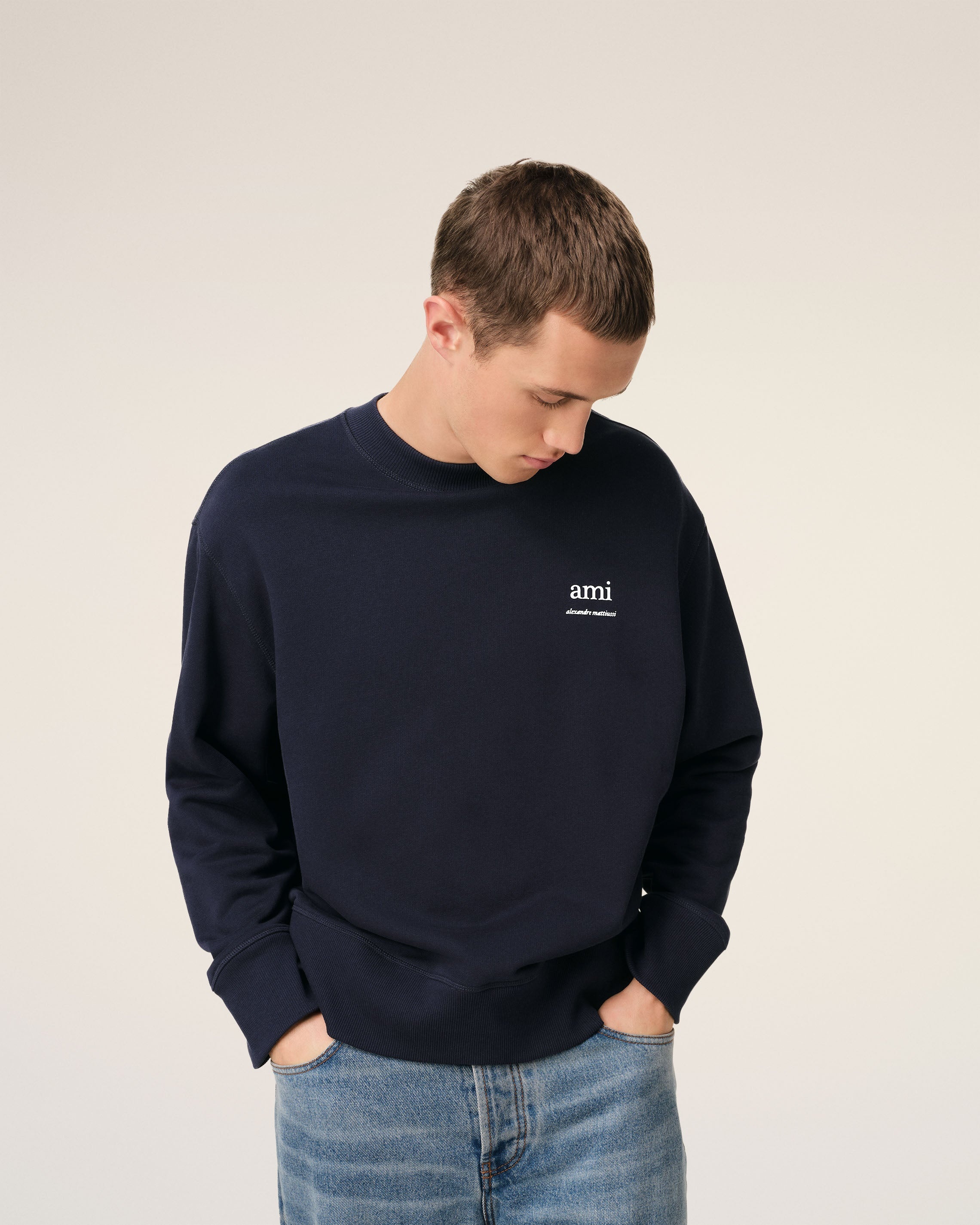 NAVY COTTON SWEATSHIRT - 3