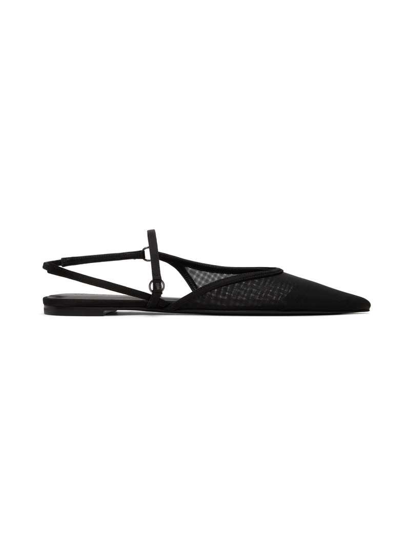 Black Slingback Tulle Sandals 1
