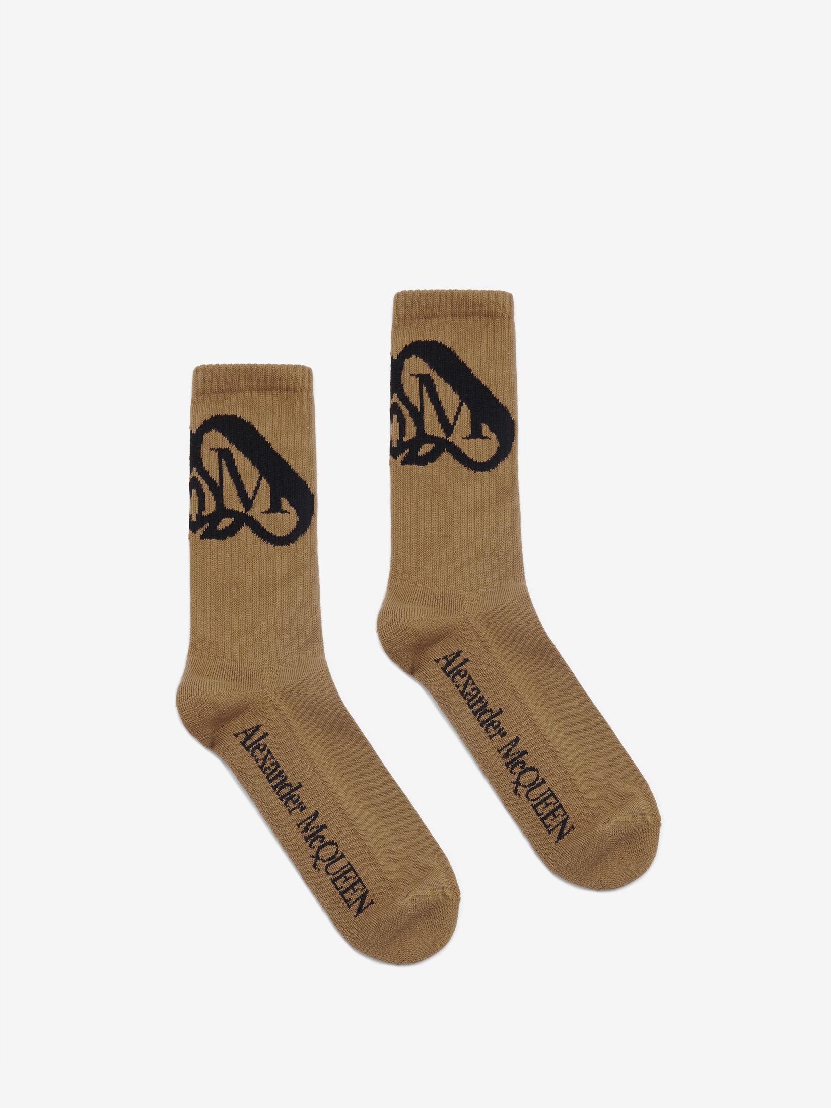 Men's Seal Logo Socks in Beige/black - 1