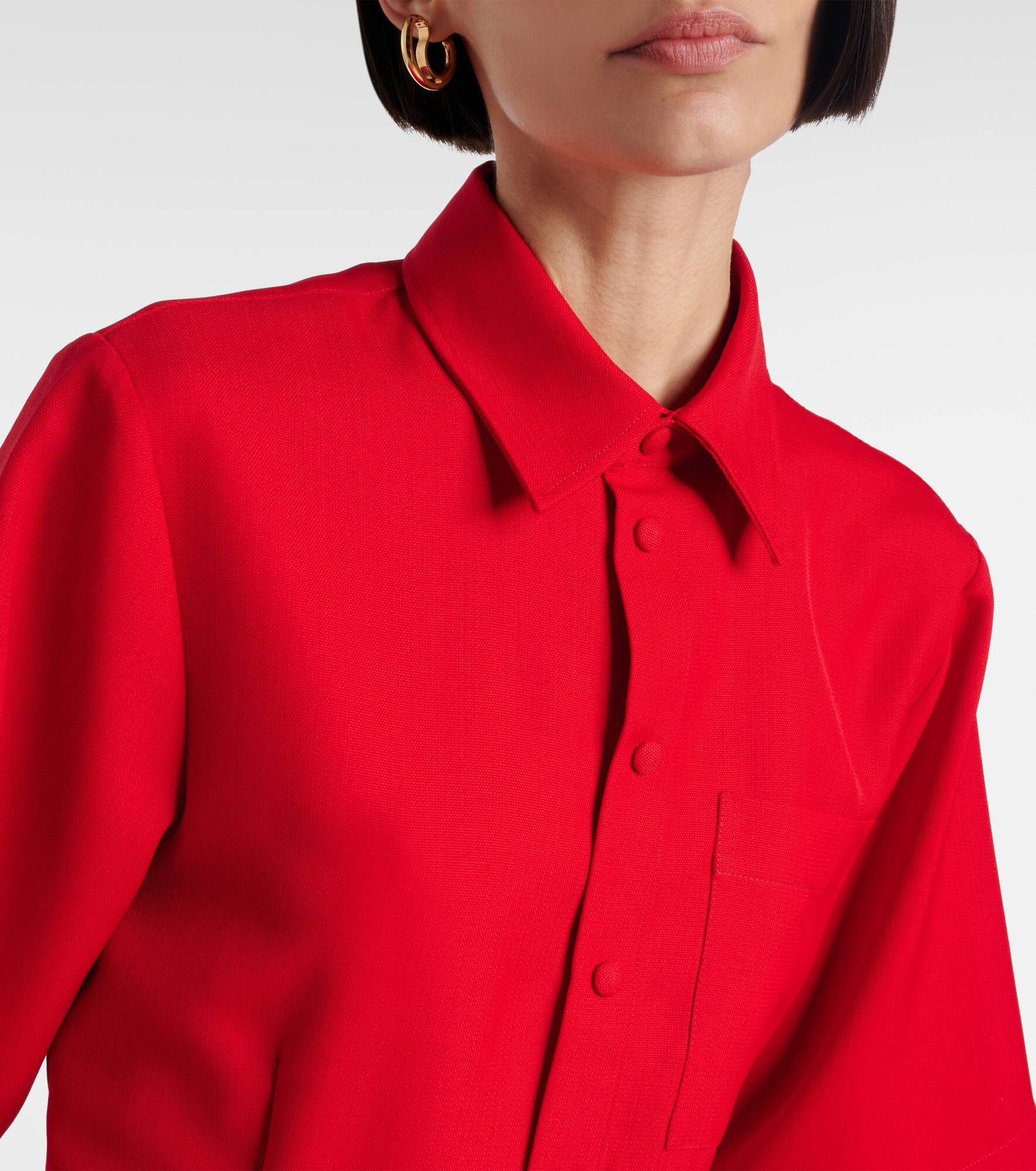 Virgin wool canvas shirt dress - 4