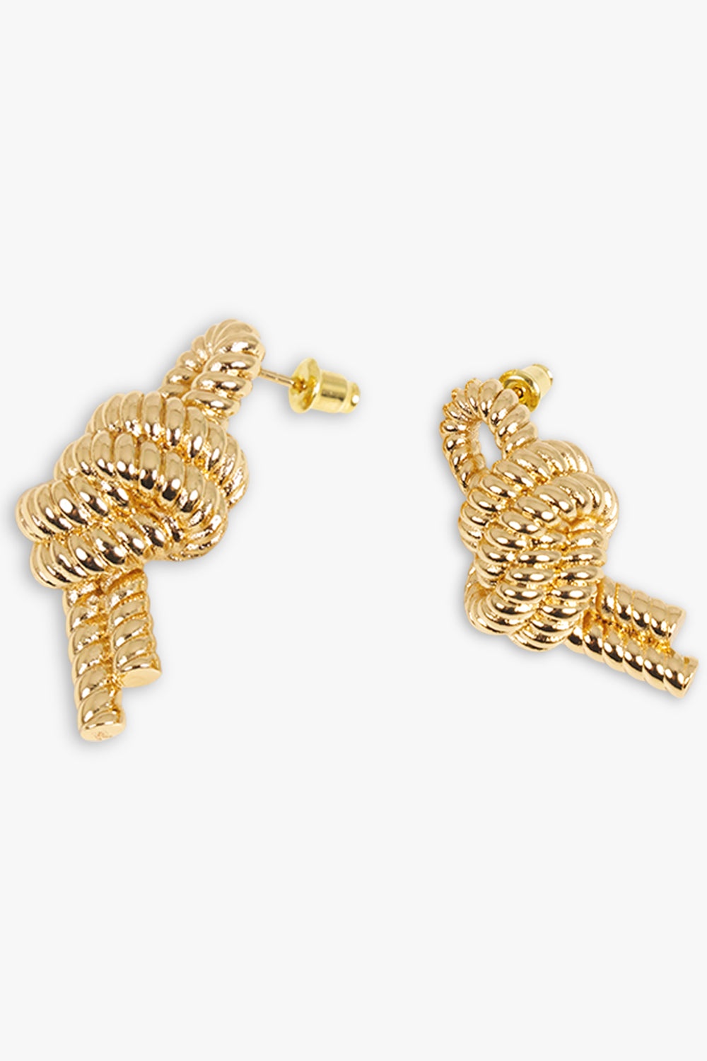 TEXTURED KNOT EARRING | GOLD - 2
