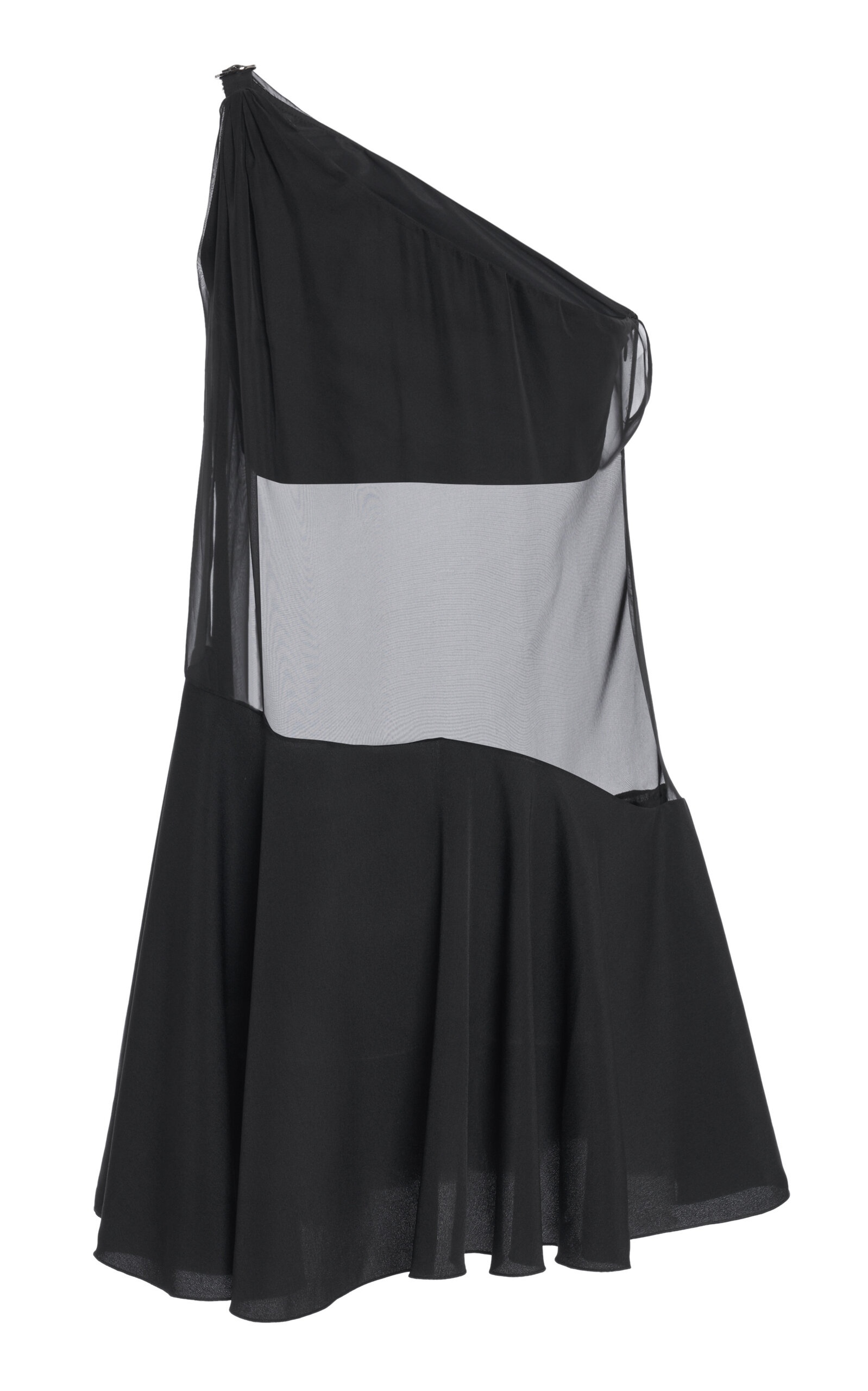 Asymmetric Flared Mini Dress black - 5