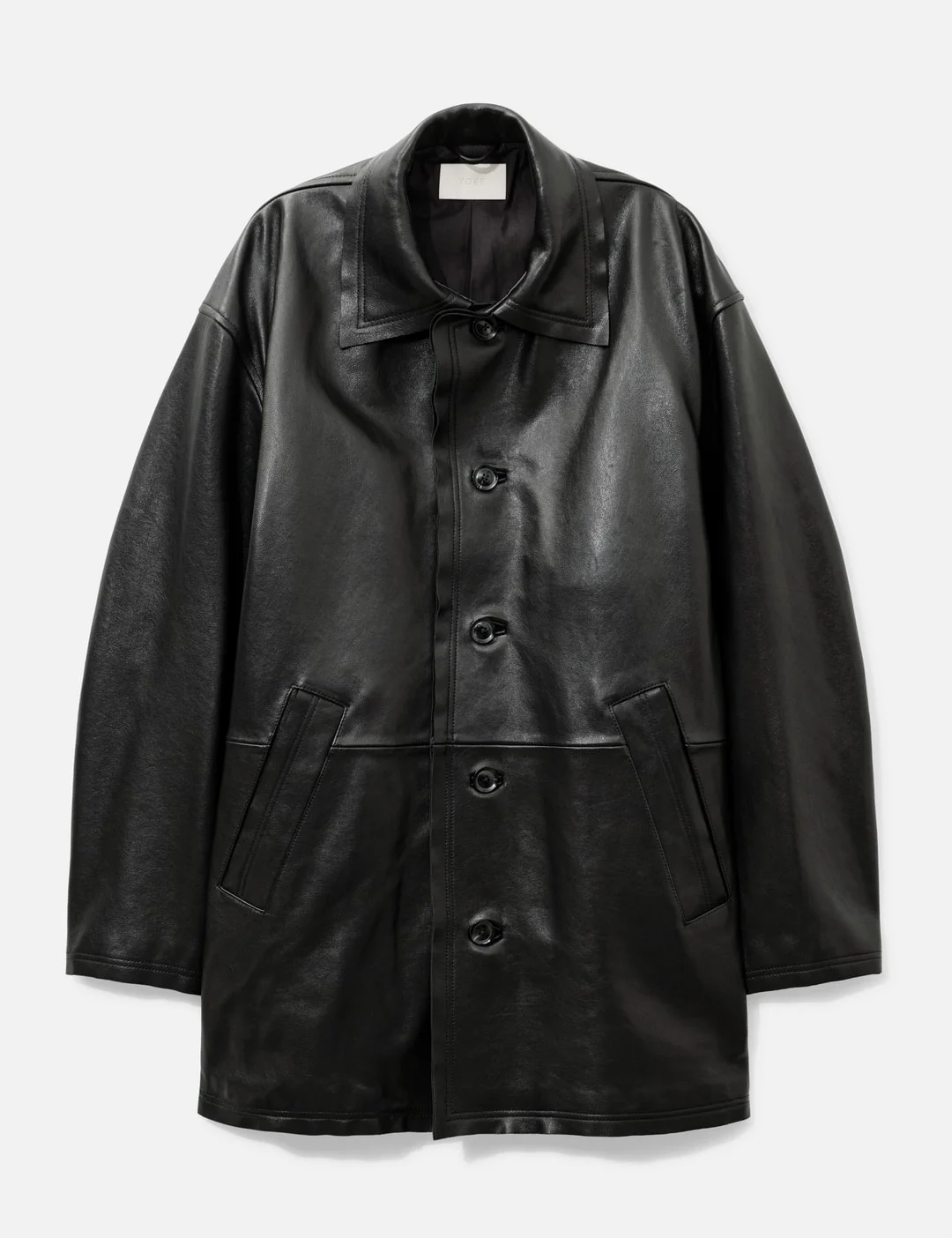 SHEEP LEATHER CUT OFF CAR COAT - 1