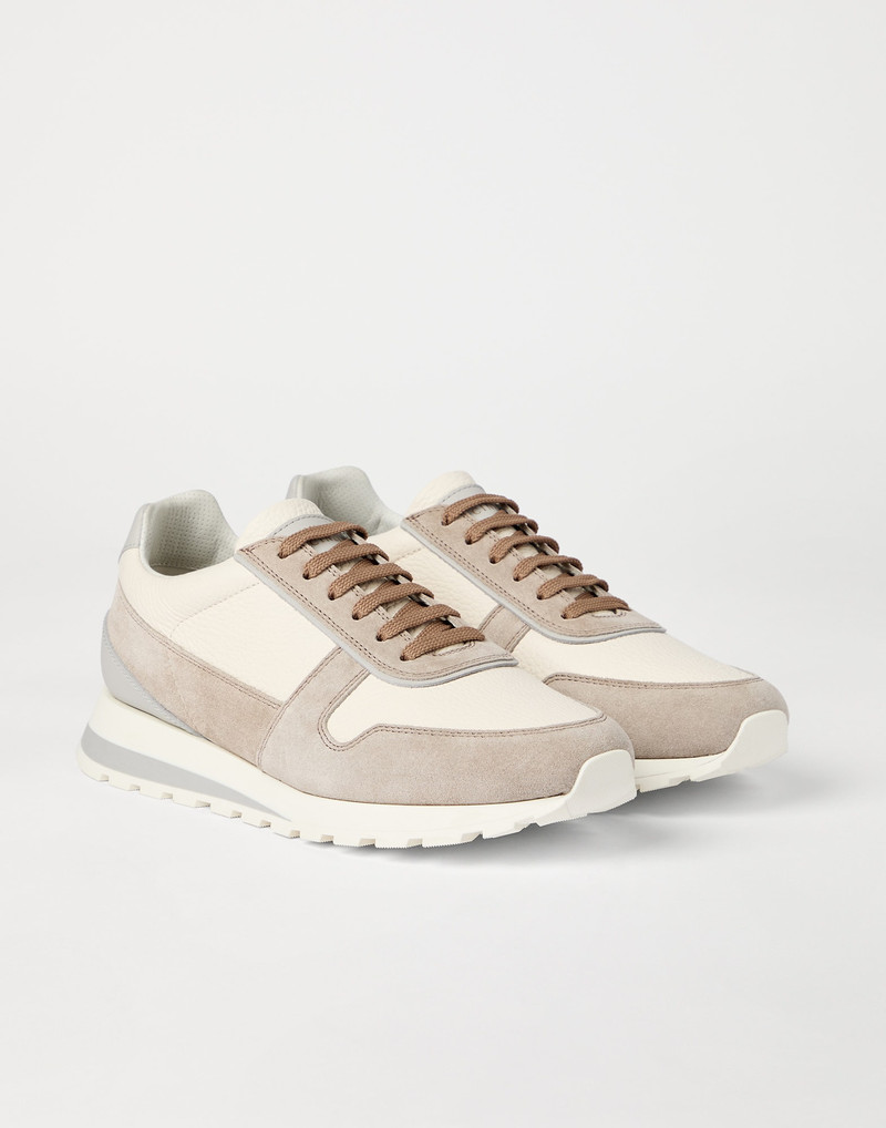 Washed suede and calfskin runners 1