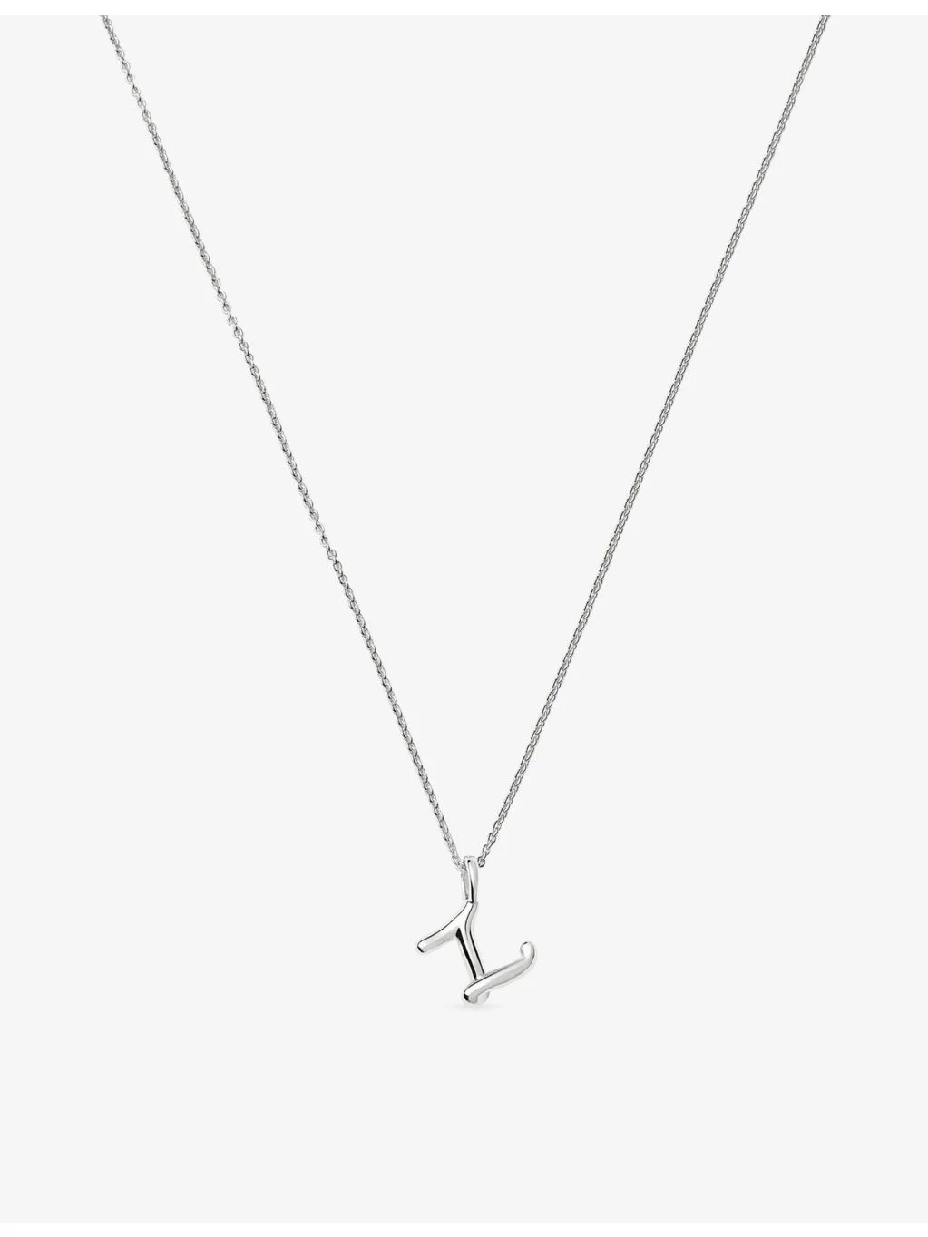 Curly Molten Mini Initial C Silver-Plated Sterling-Silver Necklace - 1