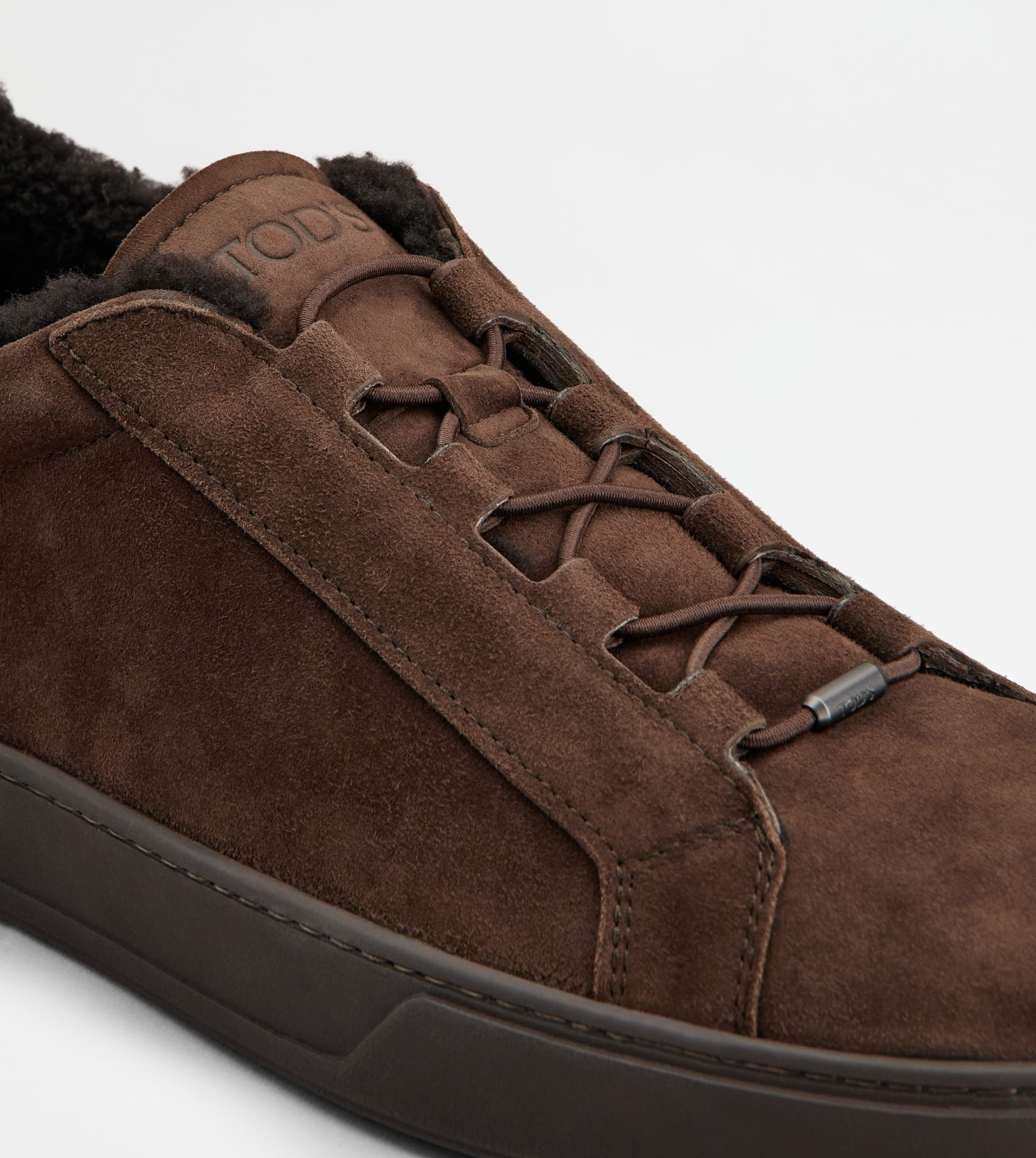 SNEAKERS IN PASHMY SUEDE - BROWN - 6