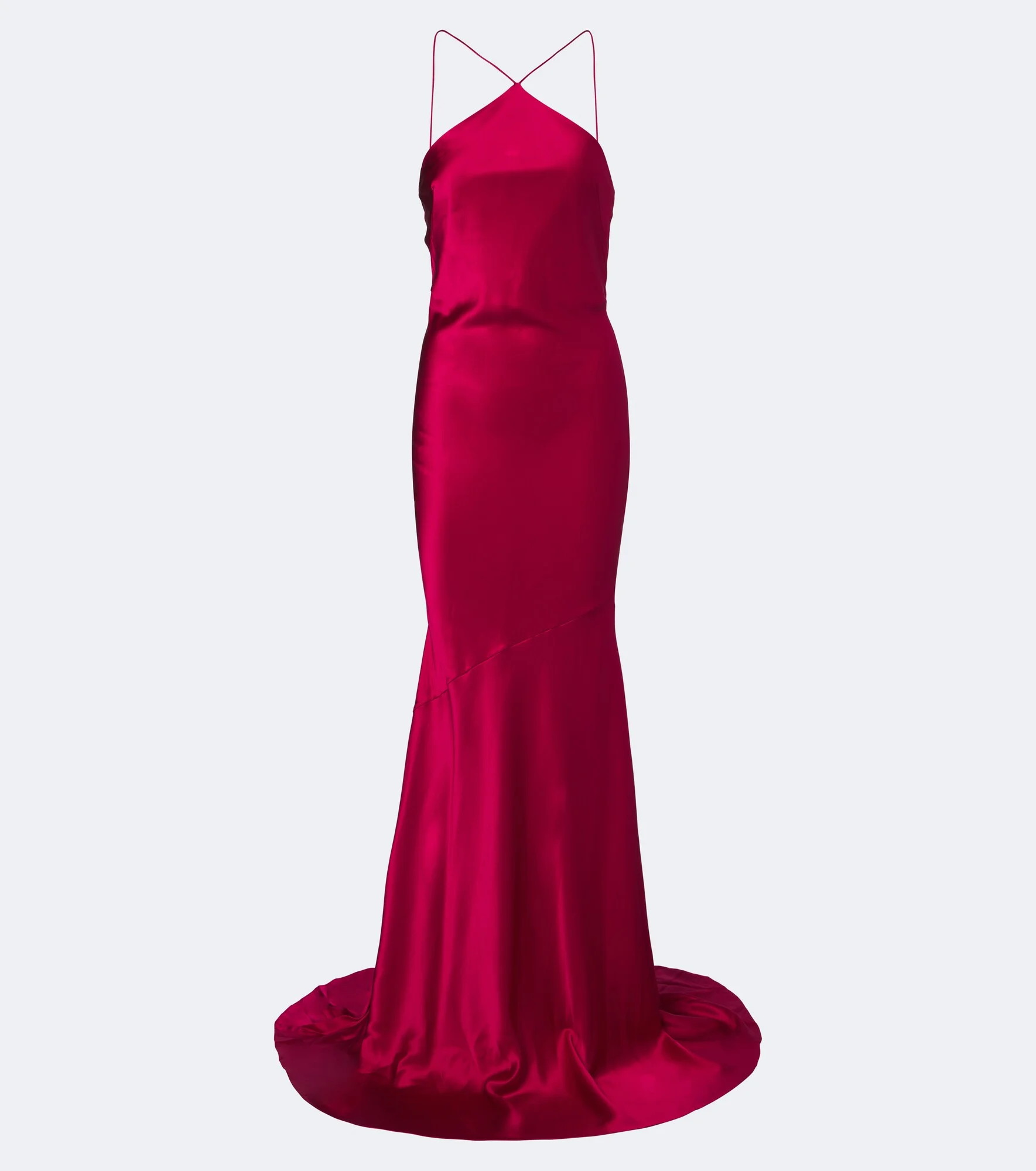 Halterneck silk satin gown - 1