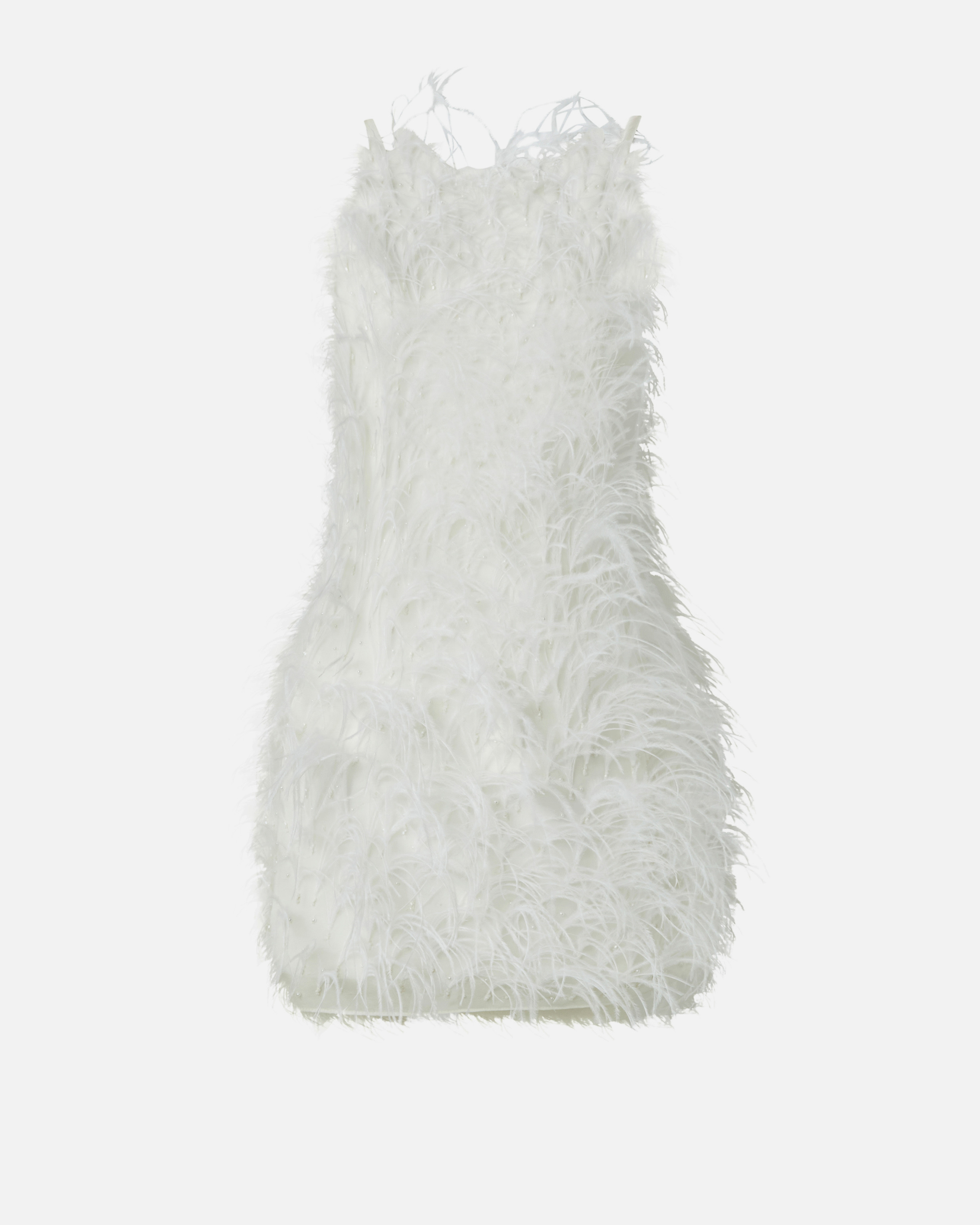 SHORT DRESS WITH FEATHERS - 6