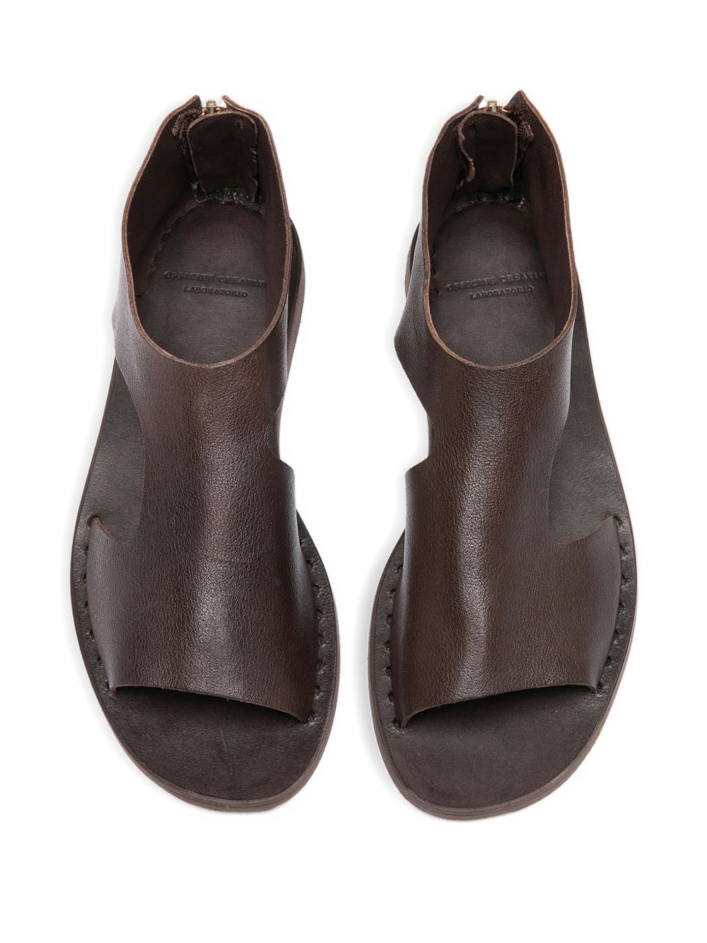 leather zip-fastening sandals - 3