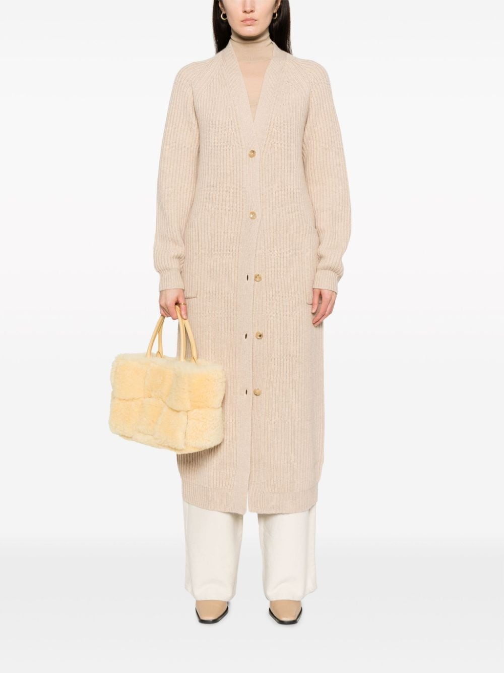 ribbed-knit wool-cashmere cardi-coat - 2