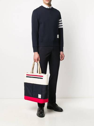 Thom Browne tricolour canvas garden tote outlook