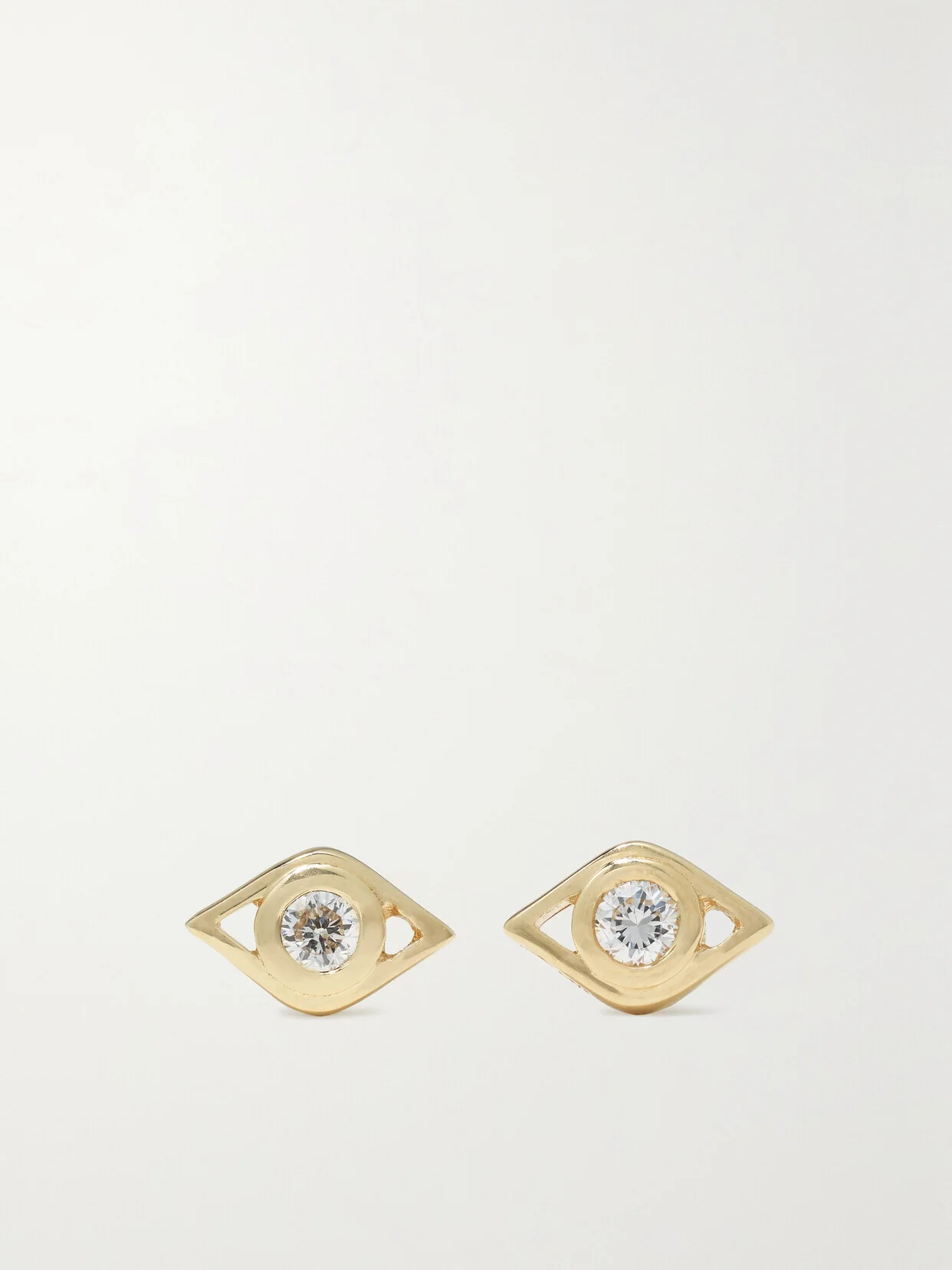 Small Evil Eye 14-karat Gold Diamond Earrings - 1