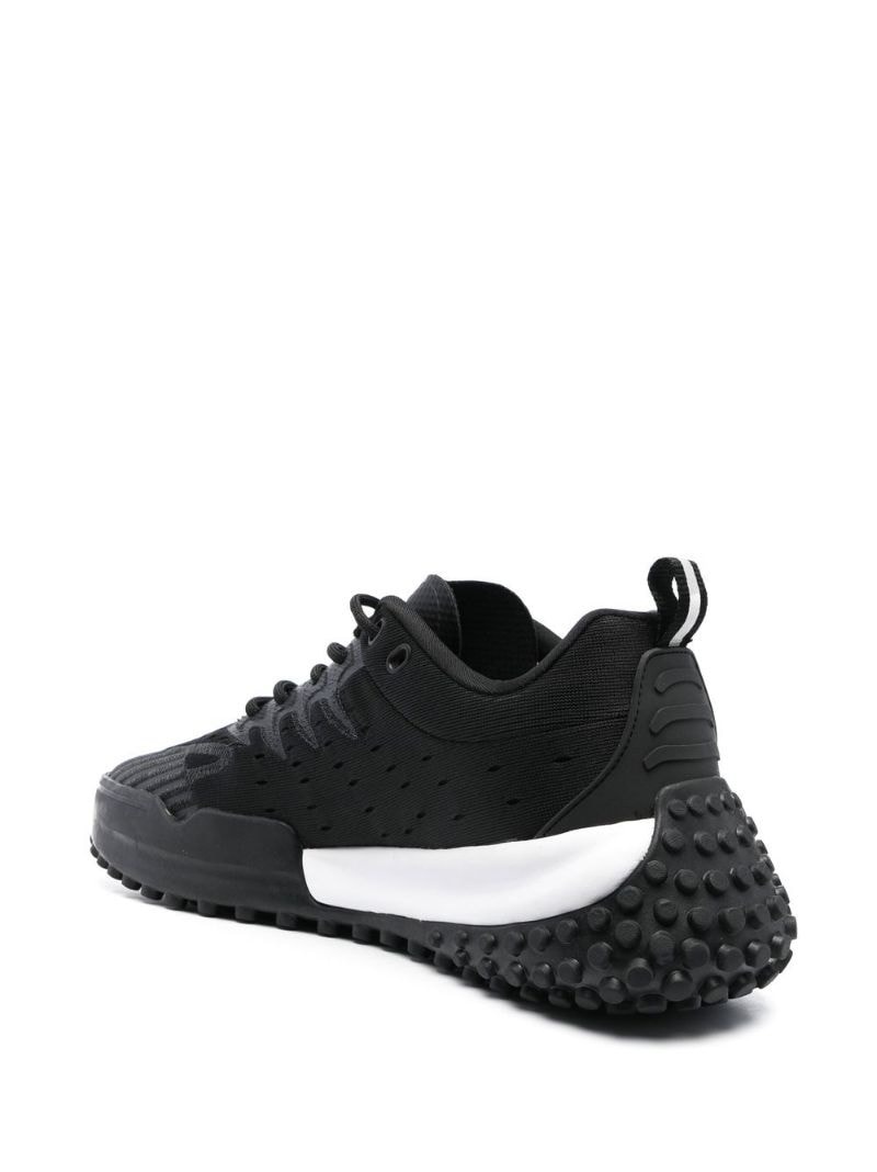 panelled logo-print low-top sneakers - 3