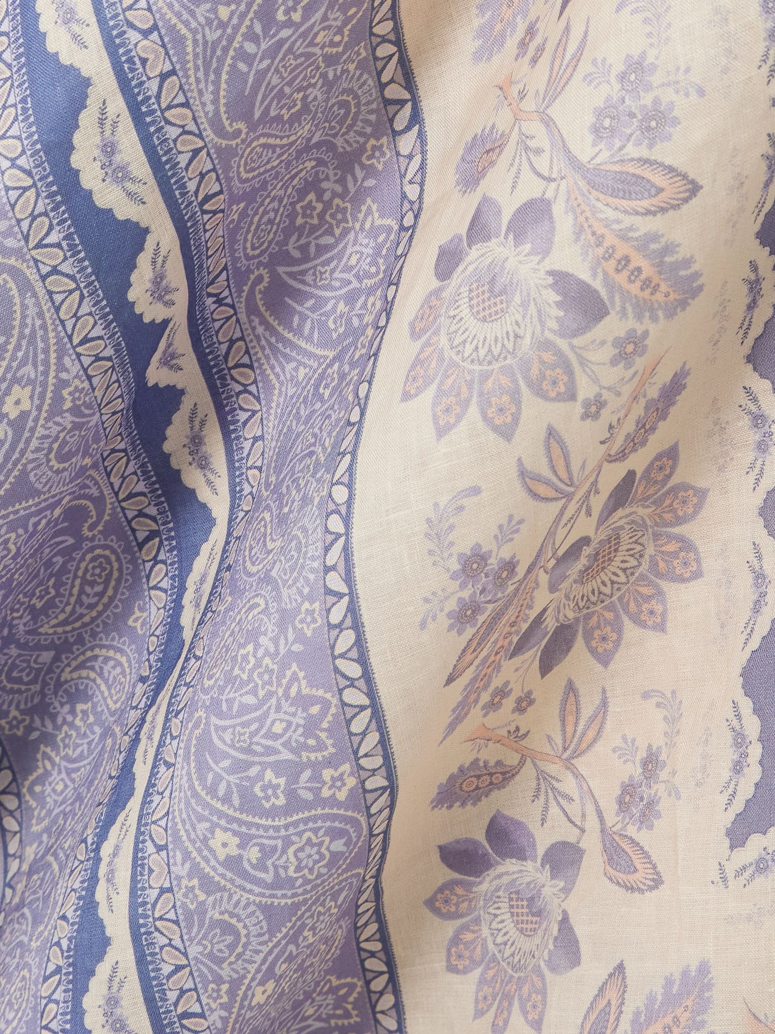 Lucky bandana-print linen maxi skirt Purple - 4
