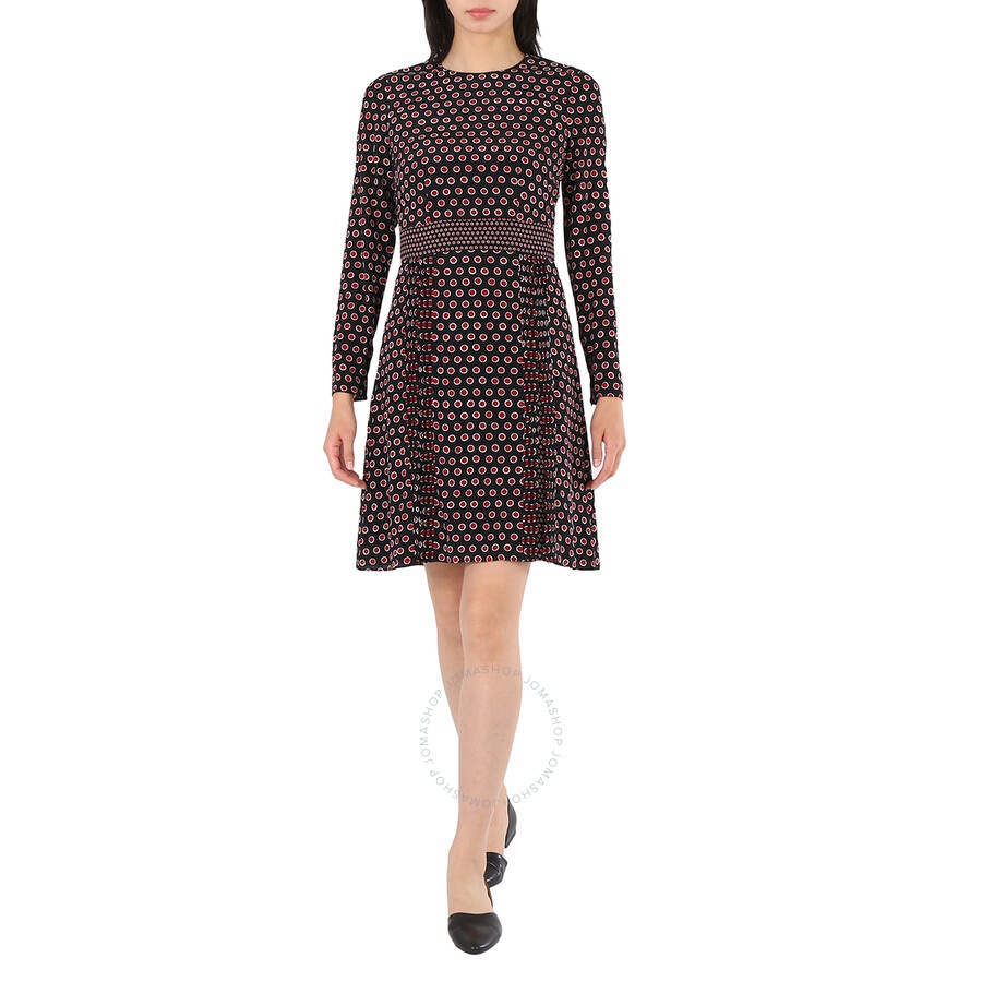 Burberry Spot Print Long-sleeve Silk Dress - 4