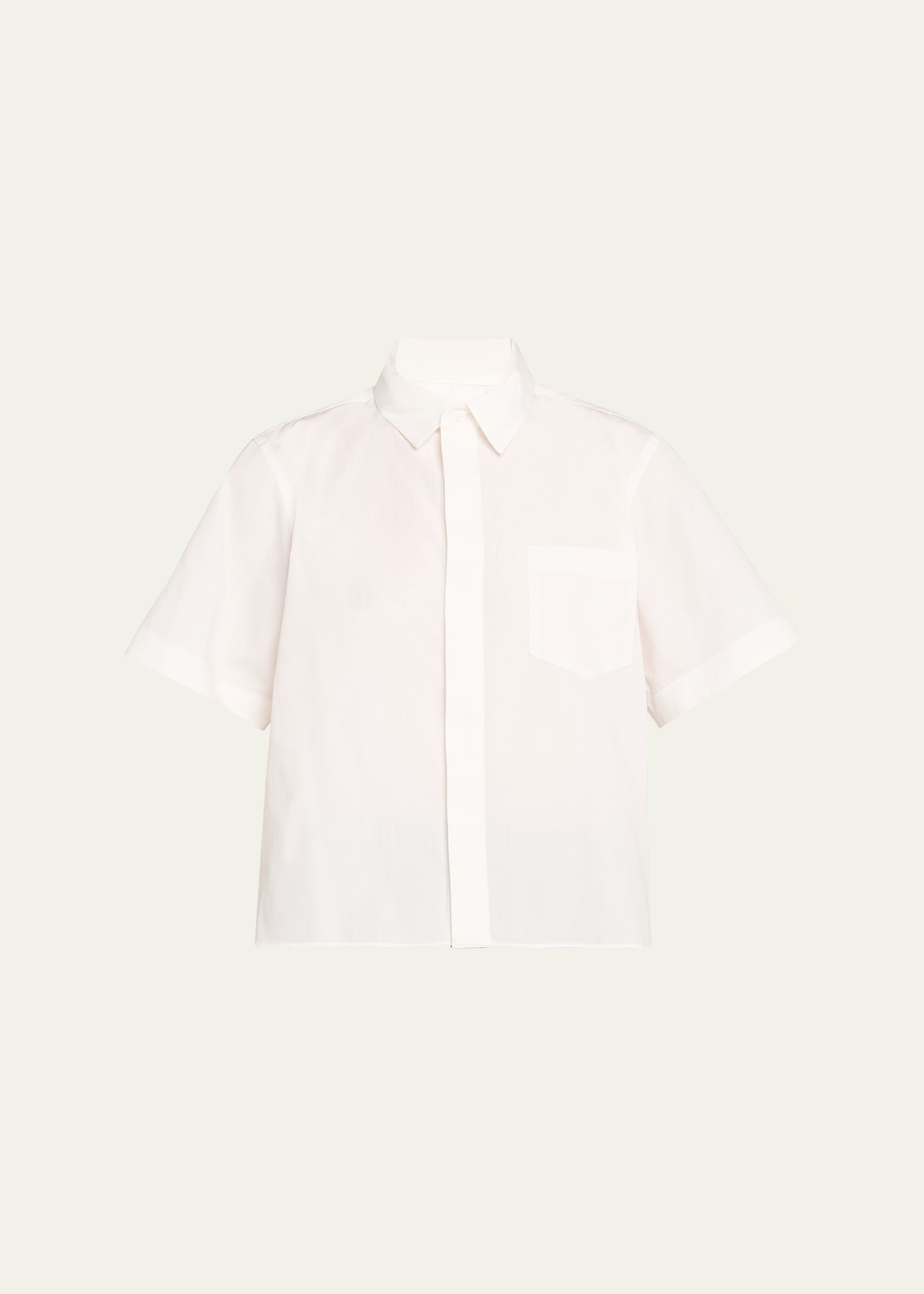 Short-Sleeve Poplin Button-Down Shirt - 1