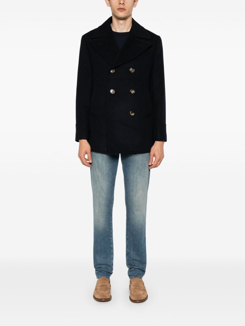 Brunello Cucinelli double-breasted felted coat outlook