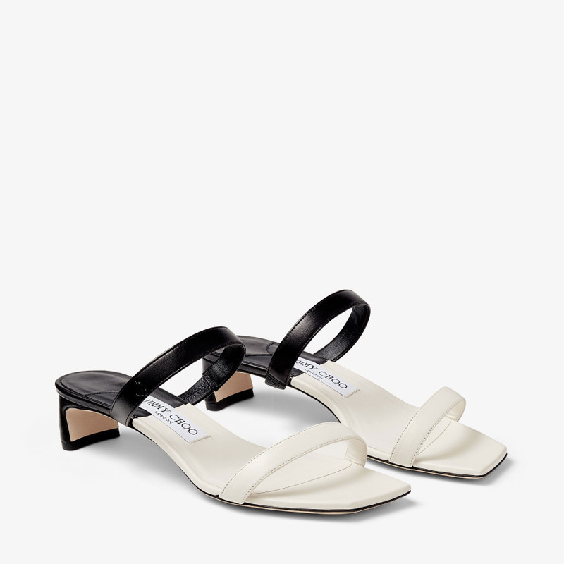Kyda 35 Black and Latte Nappa Leather Sandals 2